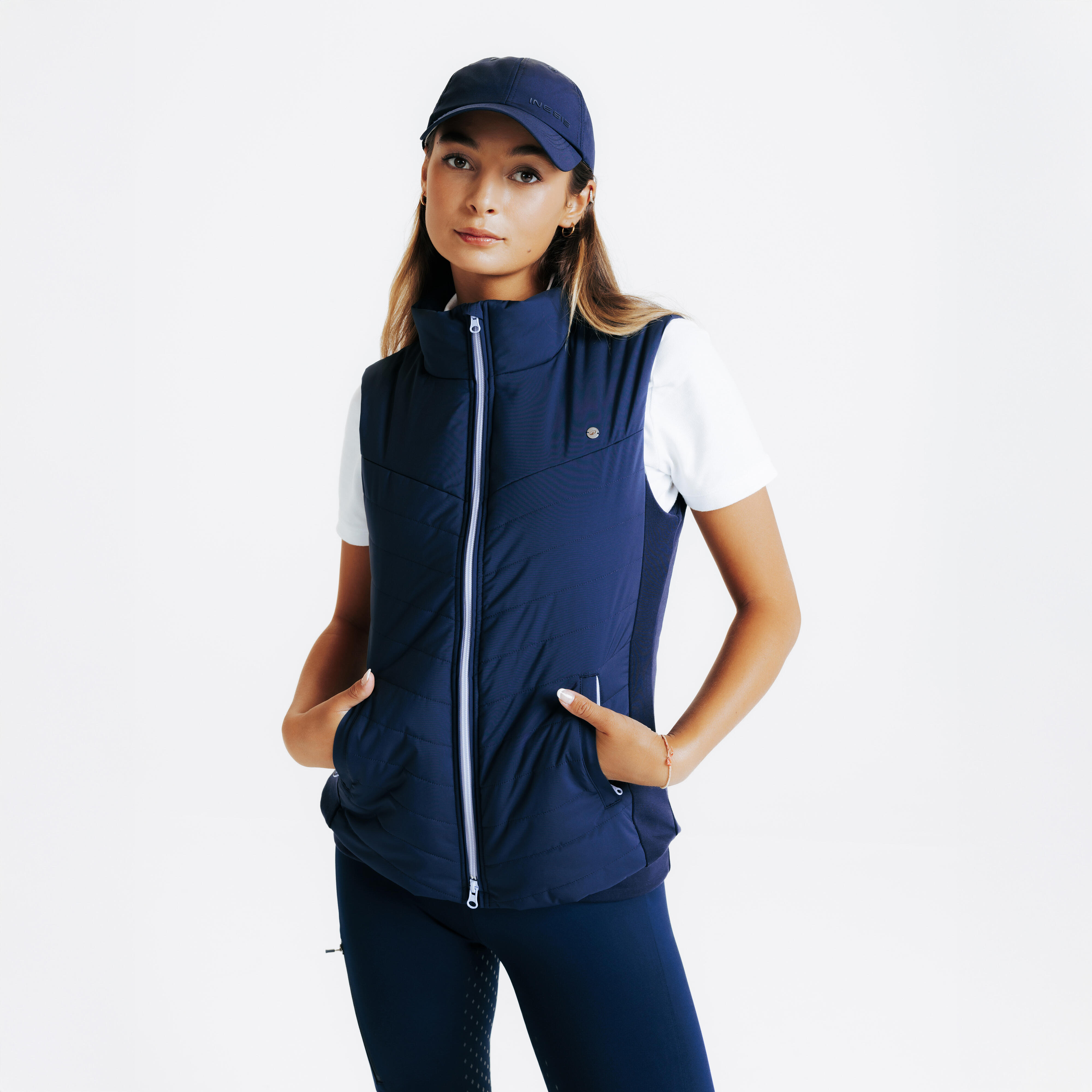 Reitweste 500 Damen marineblau