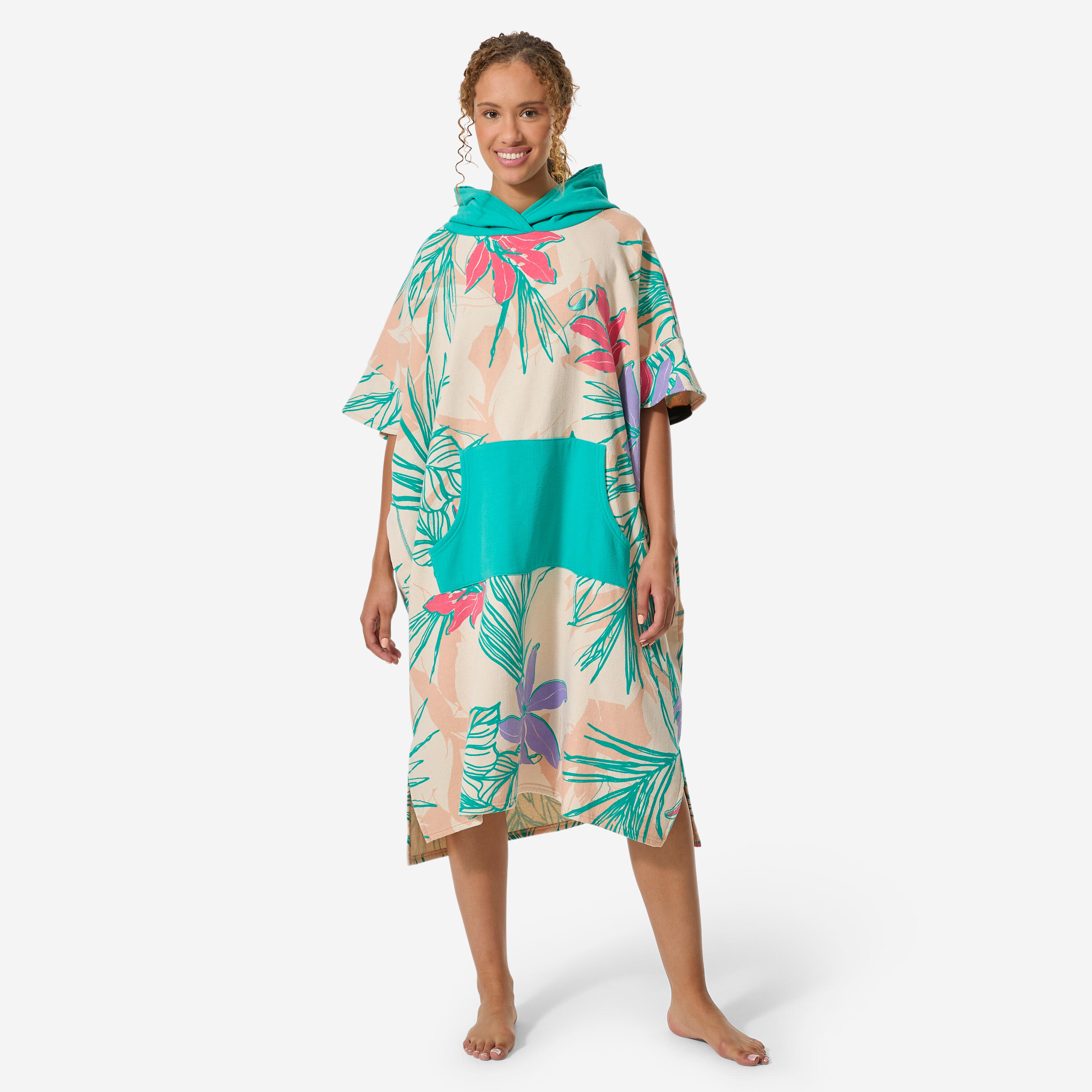 Surf-Poncho Erwachsene ab 150 cm Lumi 500 grün