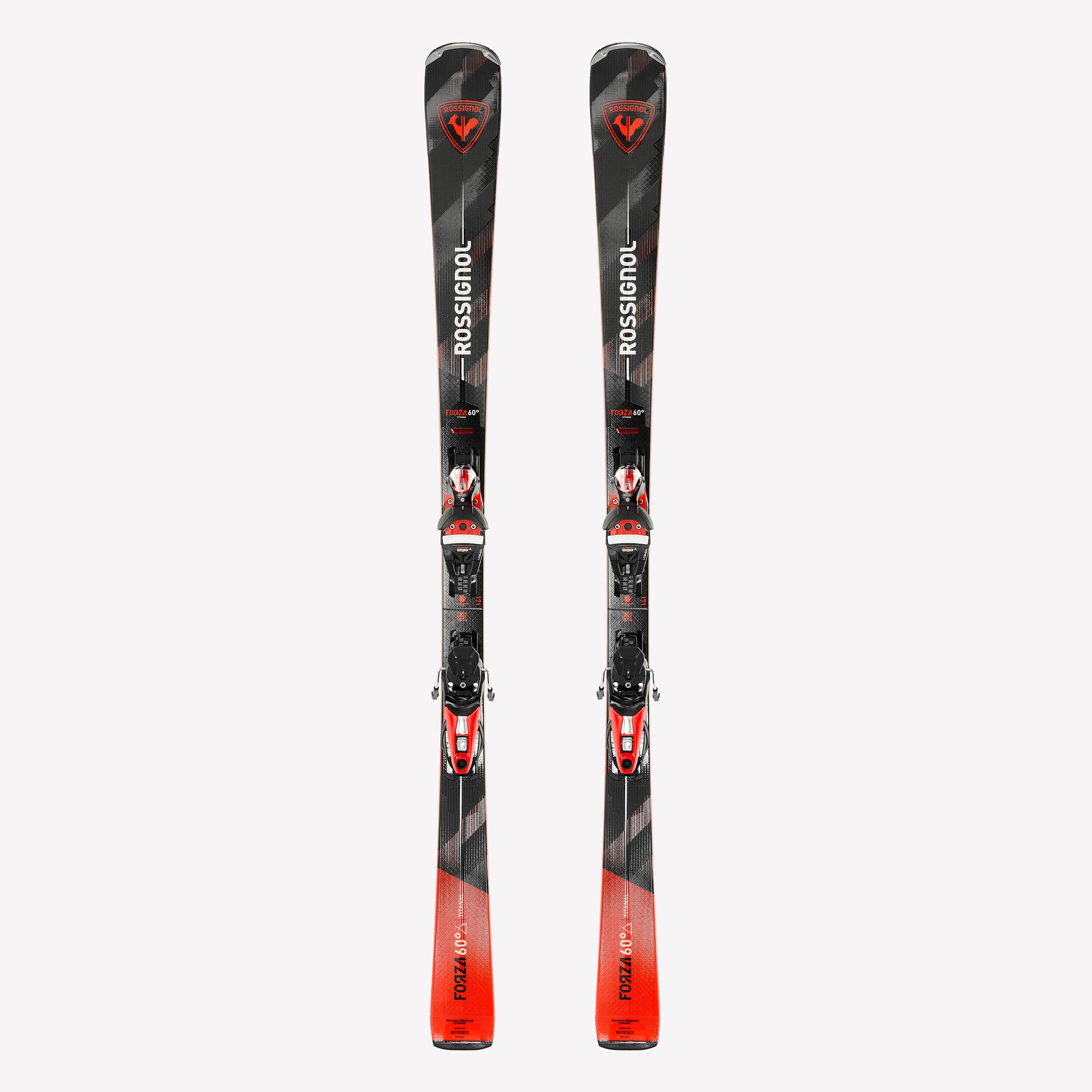Ski PisteTitan inkl. Bindung leistungsstark - Rossignol Forza 60 ° rot/schwarz