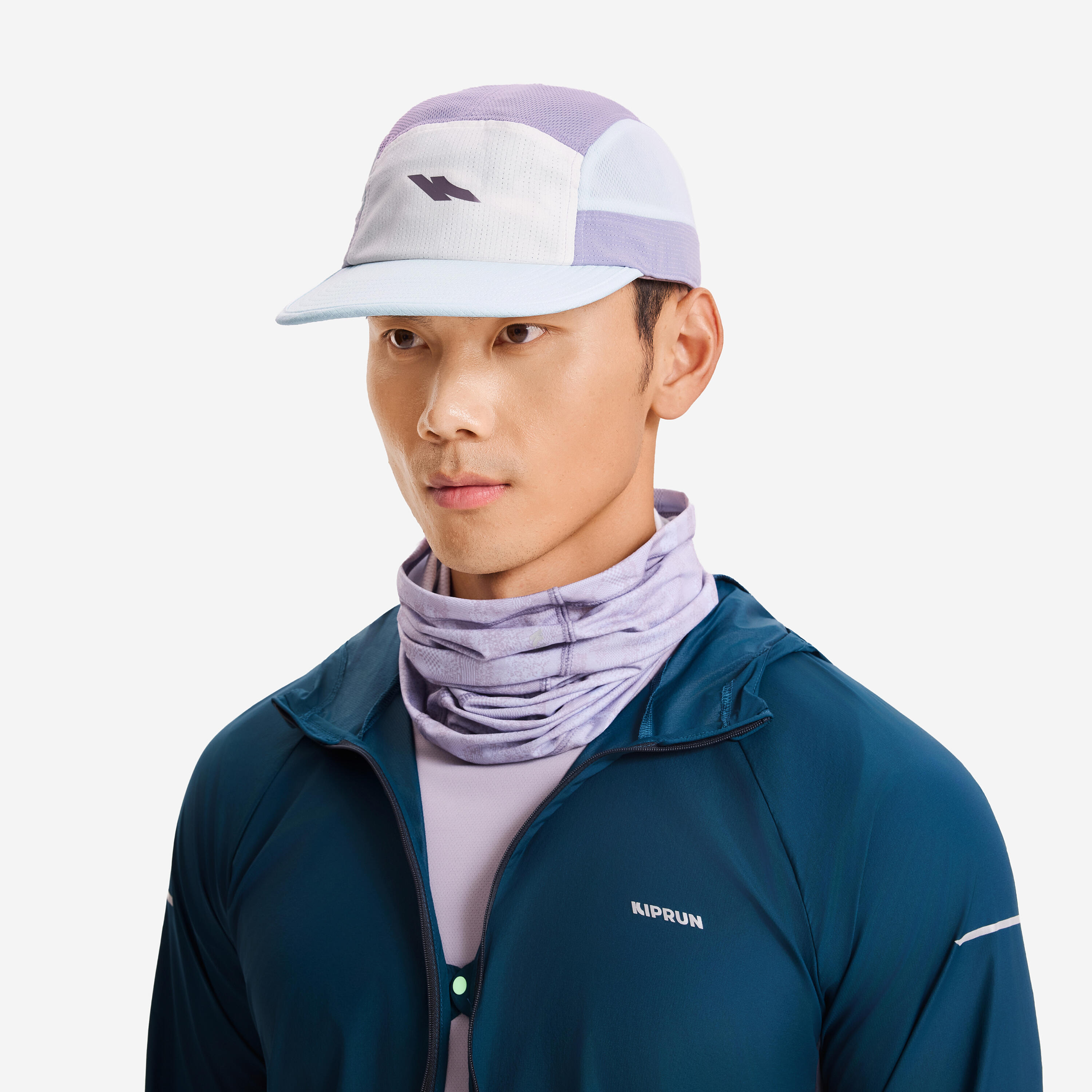 Lauf-Cap Schirmmütze - blau/weiß
