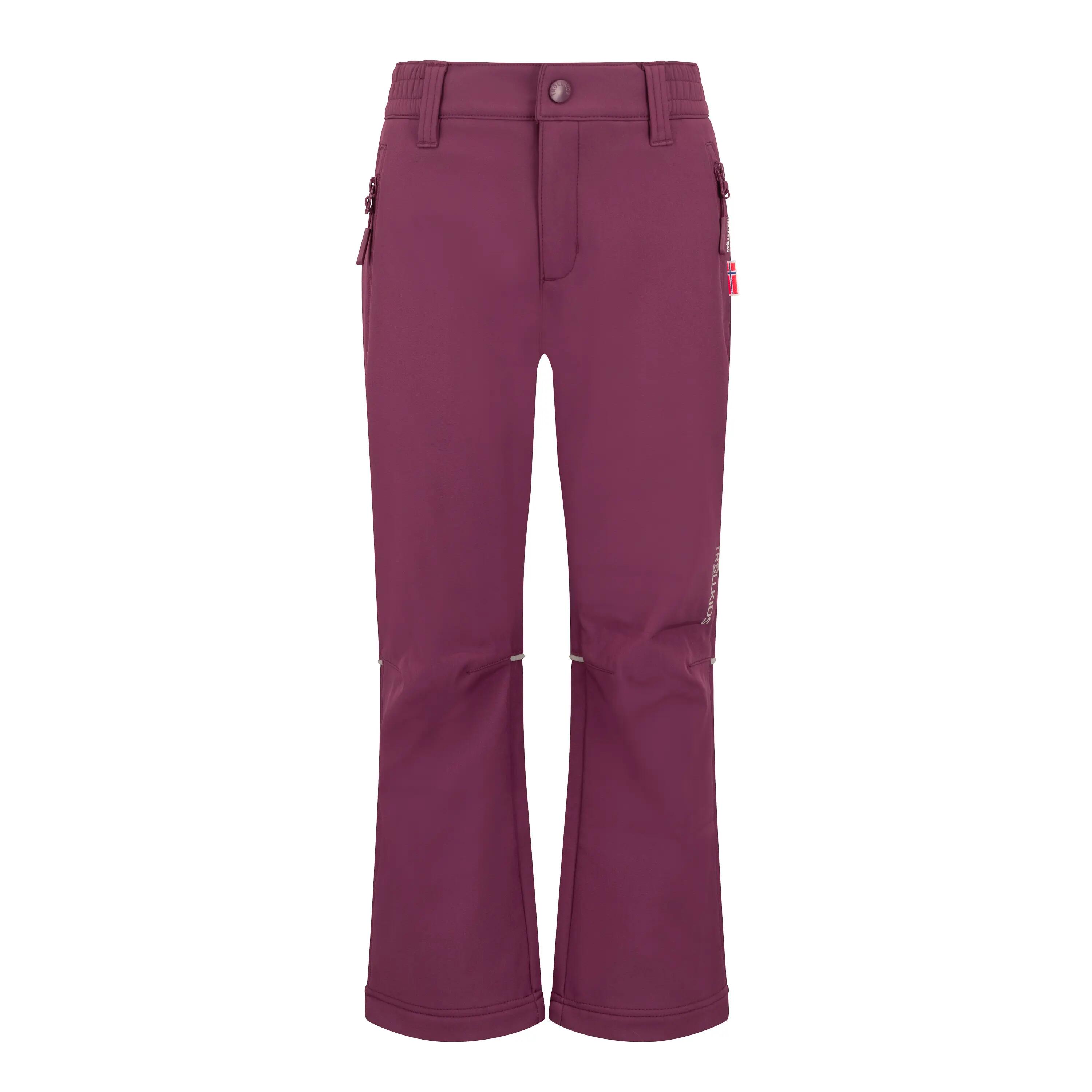 Trollkids Softshellhose Kinder Gr. 116–164 Wandern - Fjell bordeaux