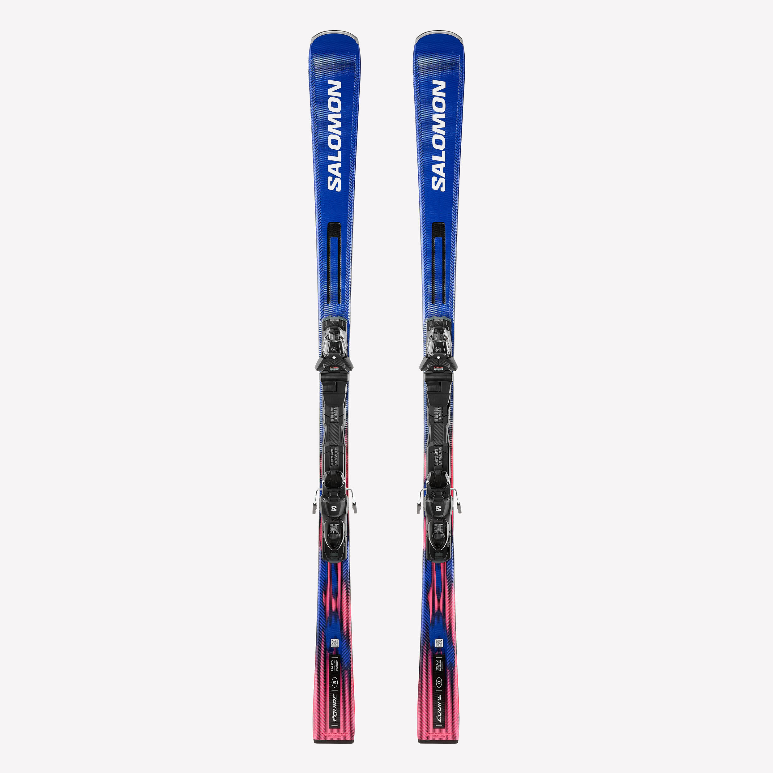 Ski Erwachsene mit Bindung Piste - Equipe 8 Salomon blau/rosa