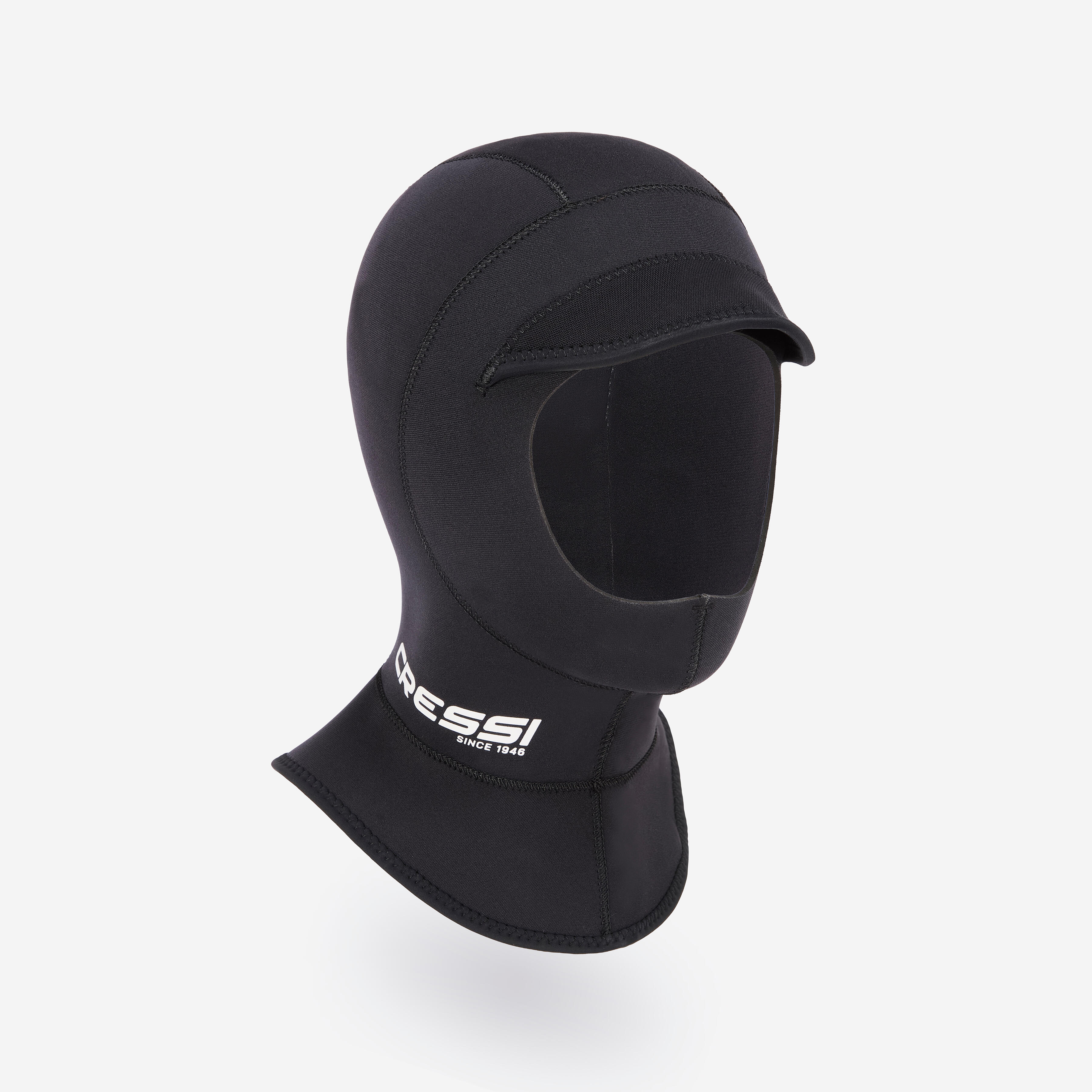 Kopfhaube Neopren 2 mm Visier - Peaked Hood schwarz