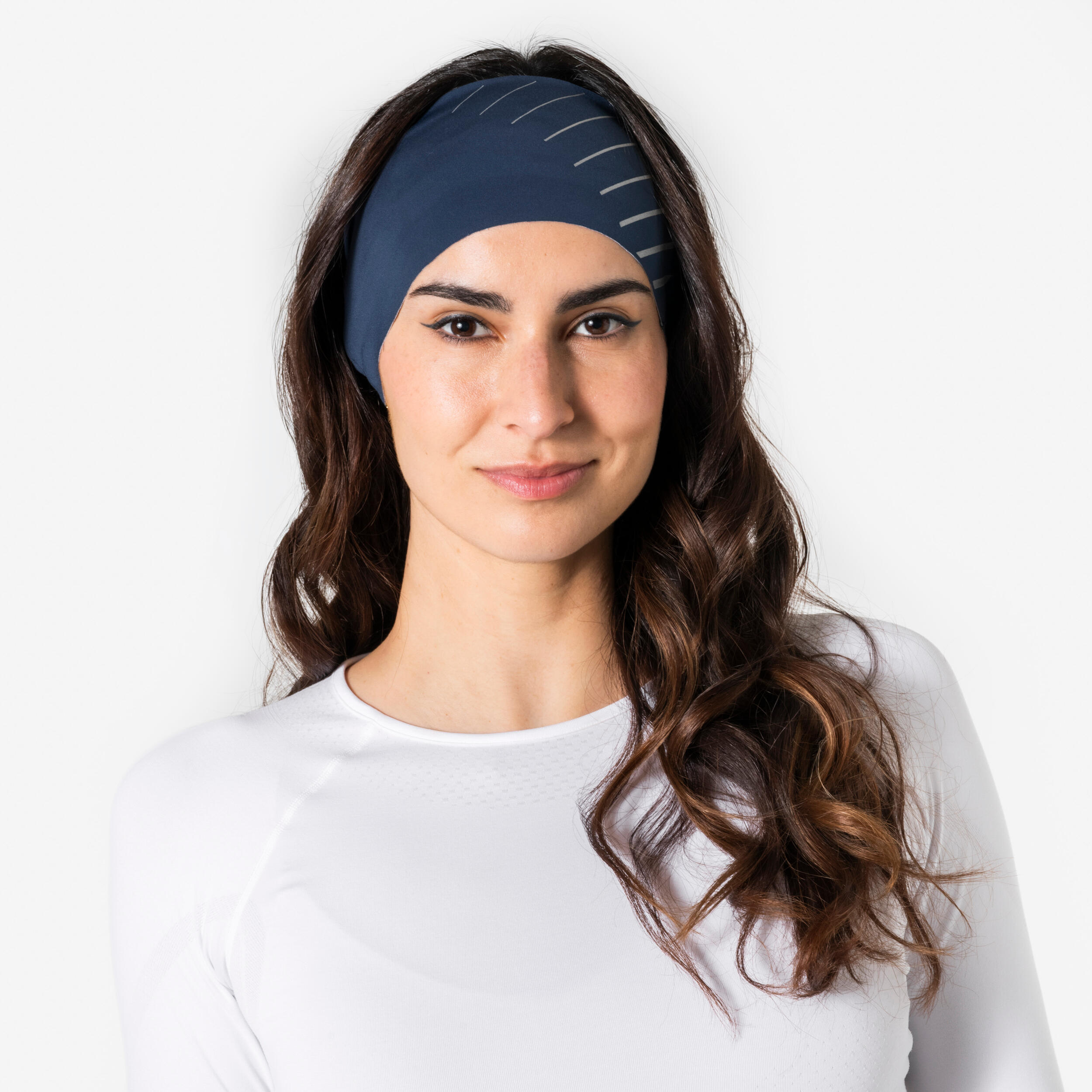 Lauf-Stirnband Kinder atmungsaktiv - Dry+ blau/grau