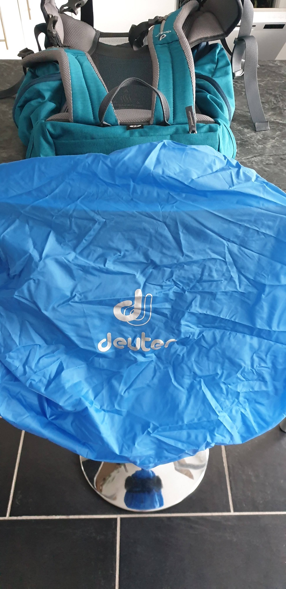 Regenhülle beim Trocknen