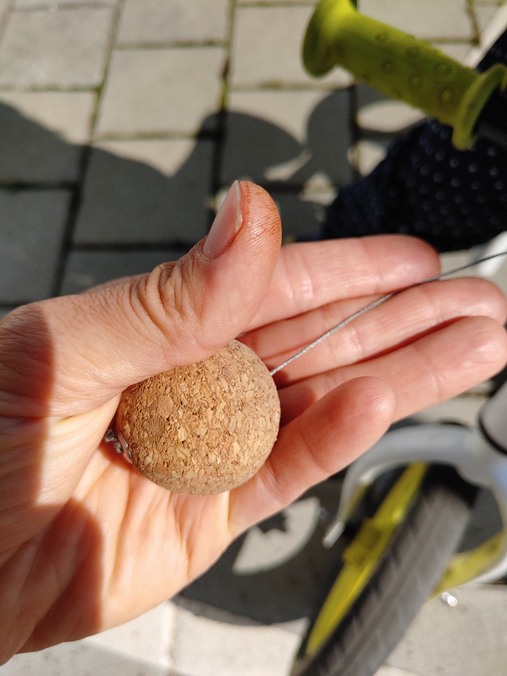 Korkball und Seil Nahaufnahme