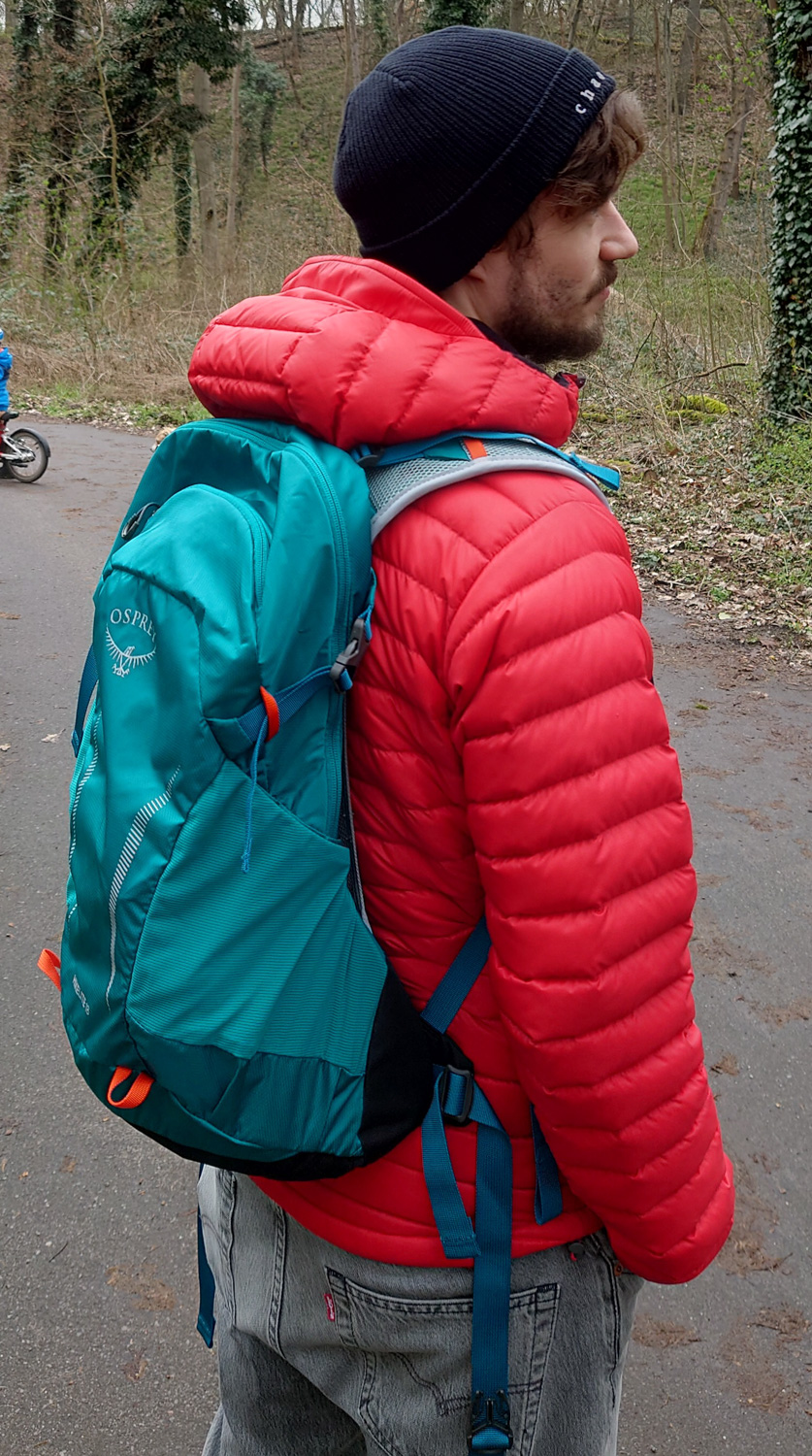 Rucksack getragen