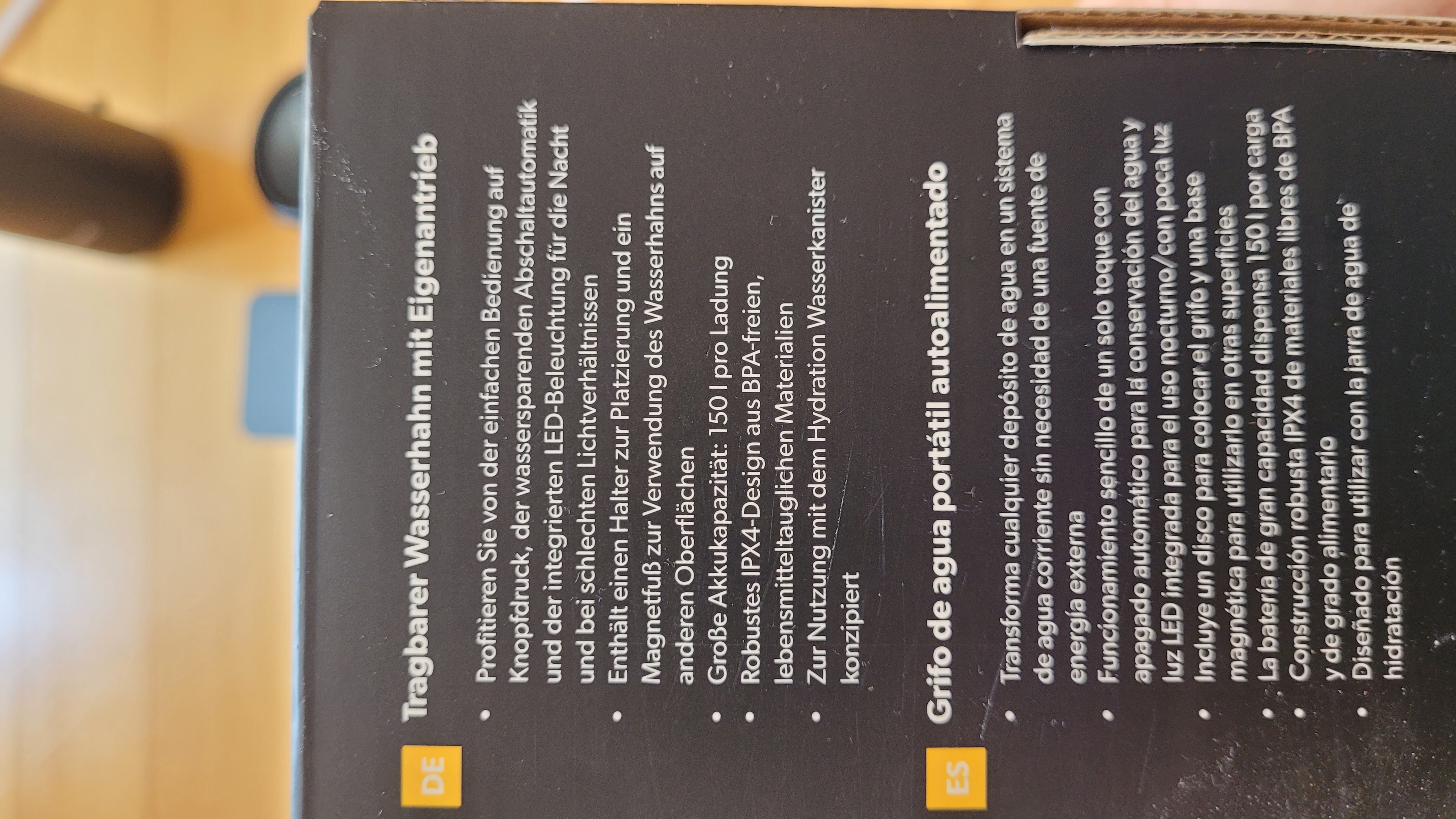 Verpackung hinten