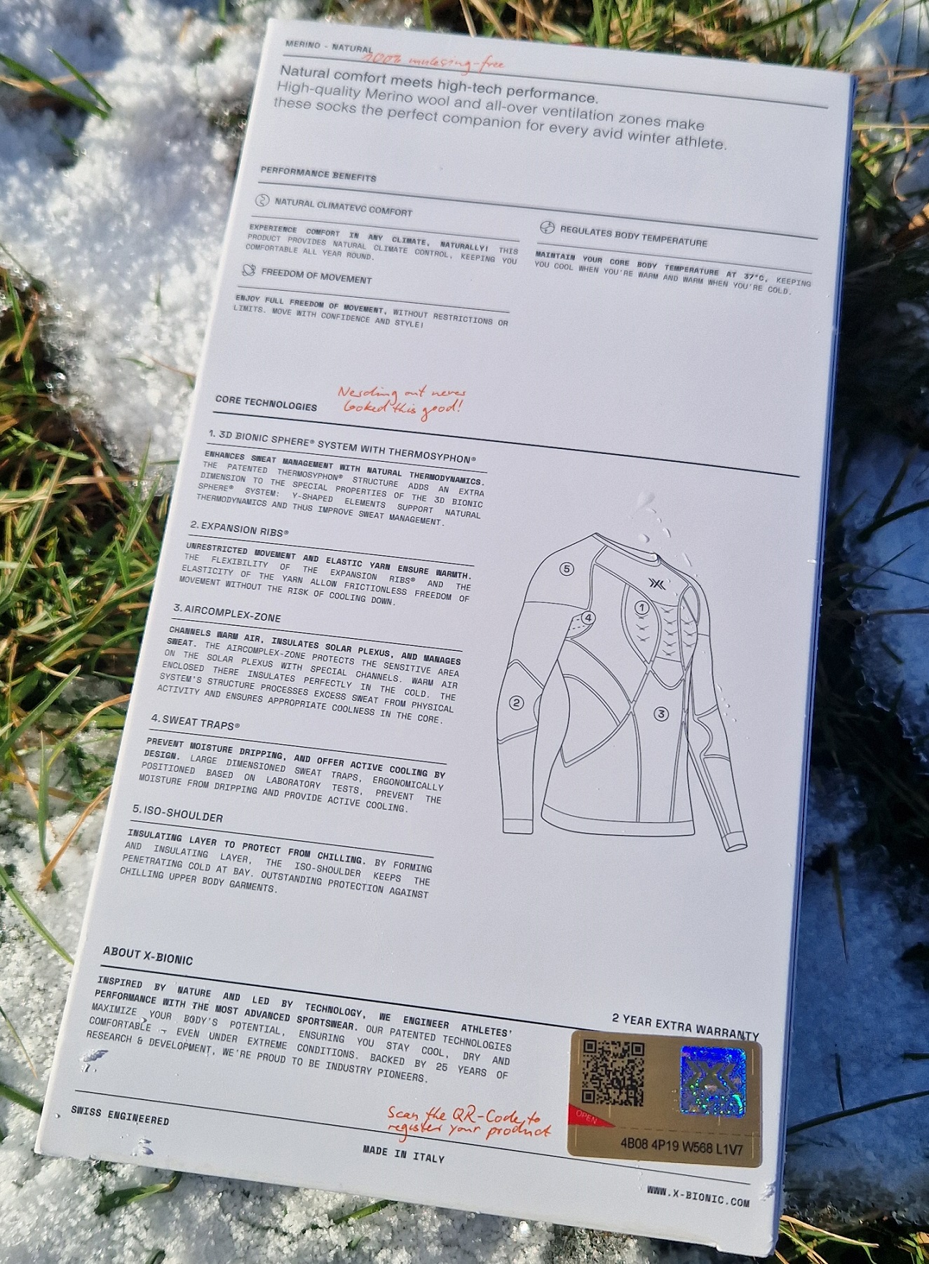 X-BIONIC- Merino Baselayer Long Sleeve Shirt
