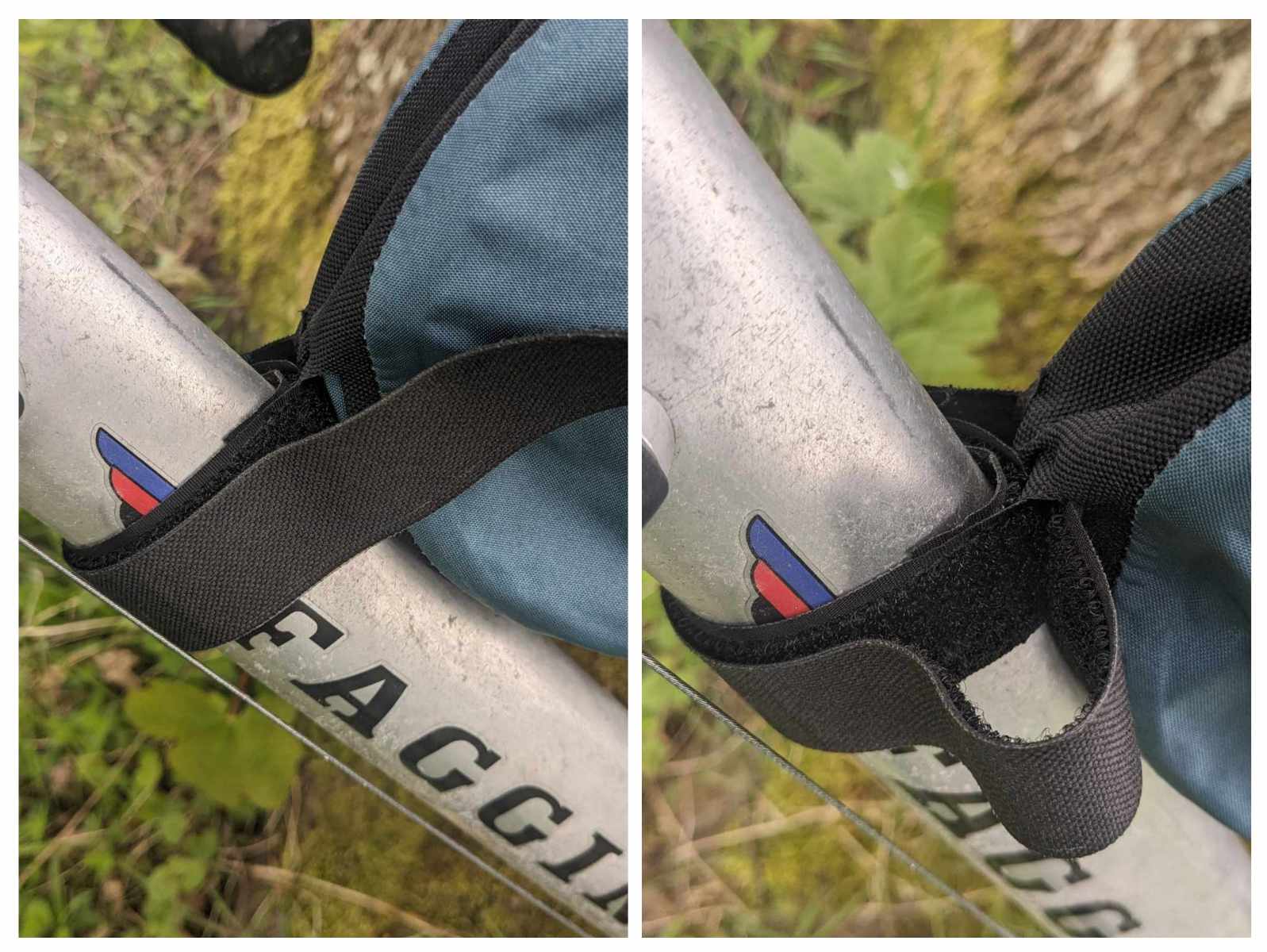 Das Gurtband ist zu lang und lässt sich nicht gut verstauen