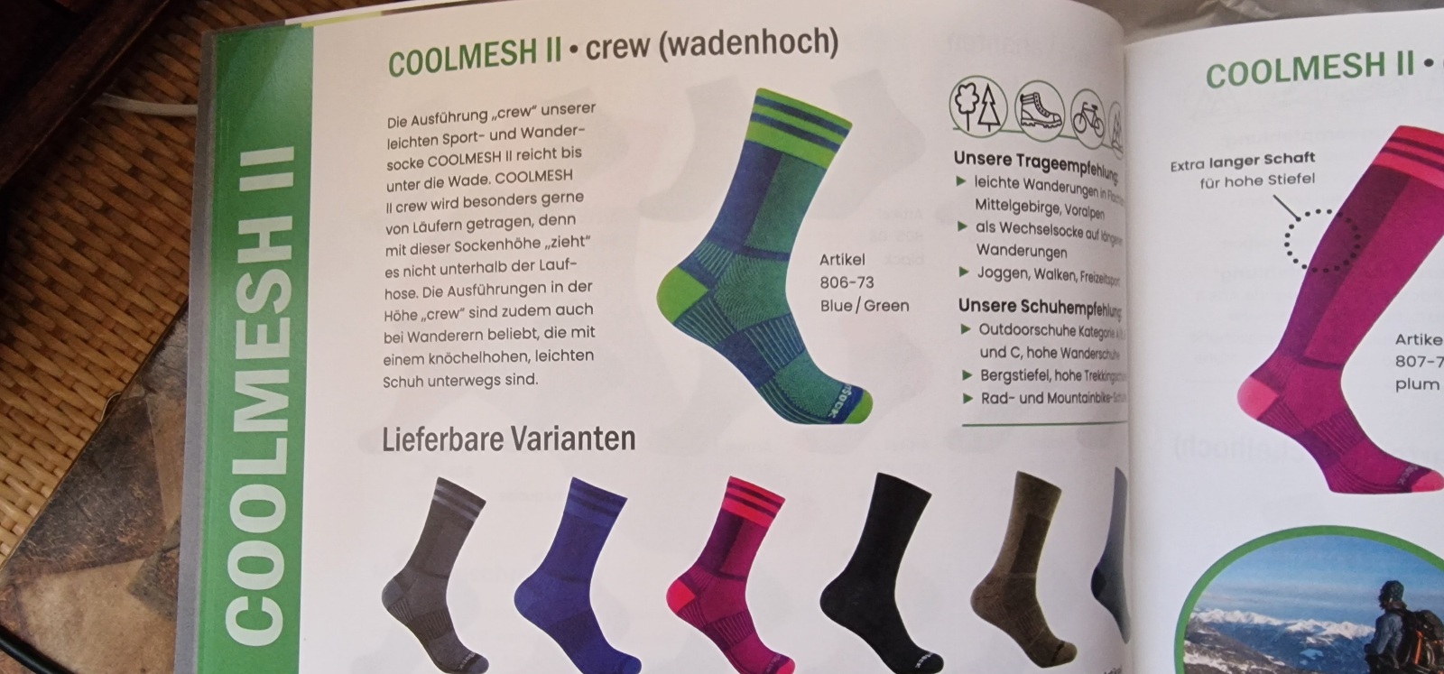 Die Collmesh II gibt es auch in verschiedenen Schafthöhen, nicht nur in verschiedenen Farben.