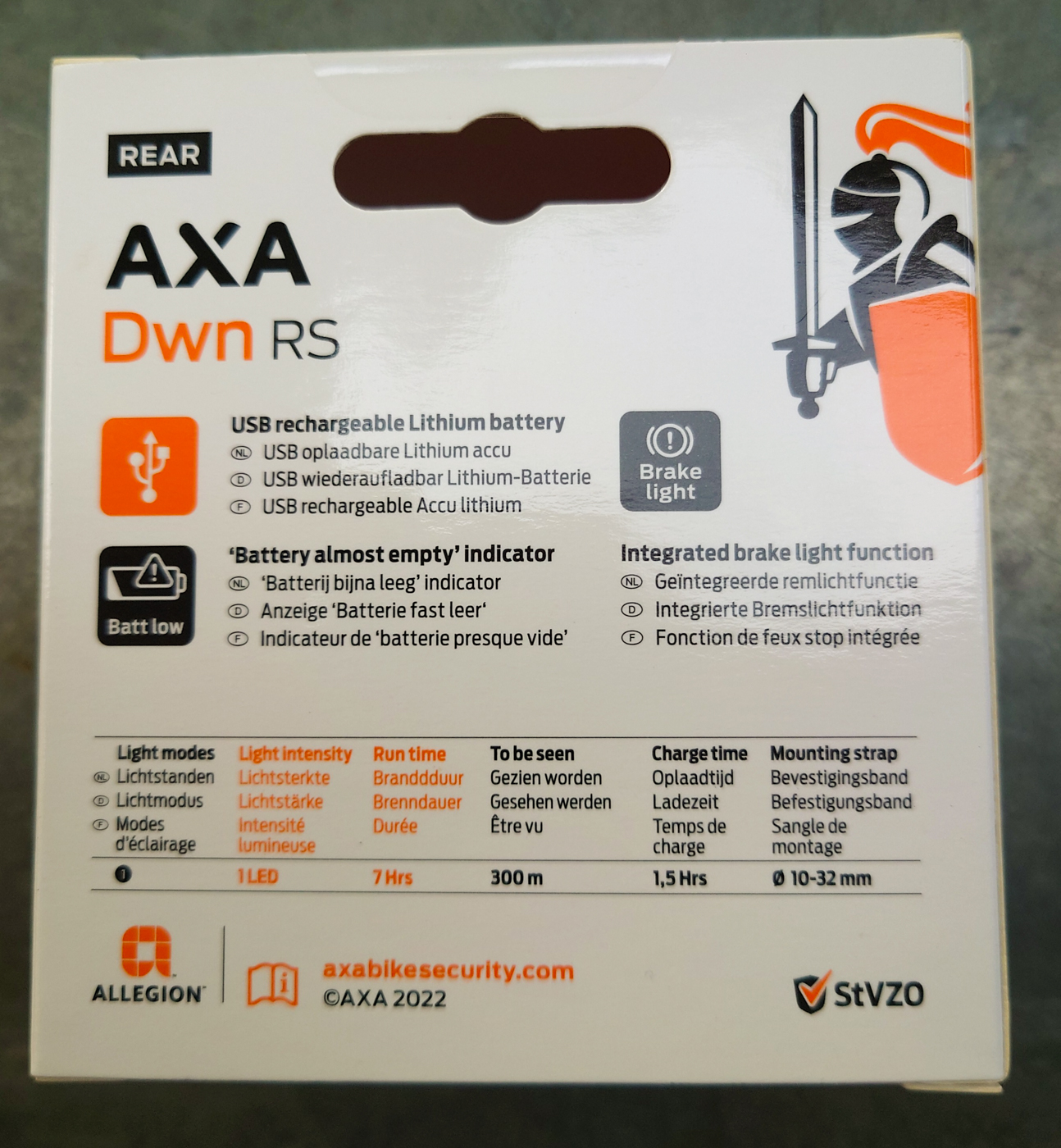 Rücklicht Packung Rückseite
