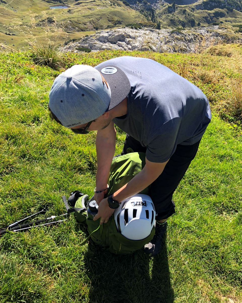 Klettersteig Set verpacken