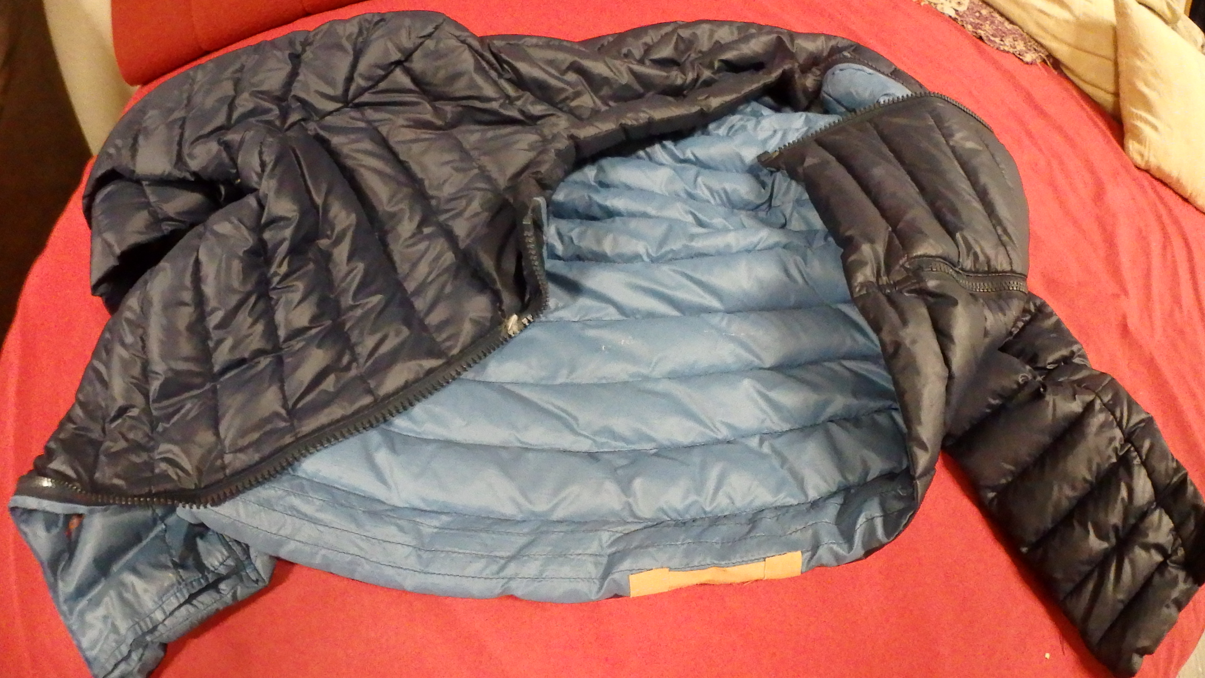 geflickte Jacke nach dem Trocknen