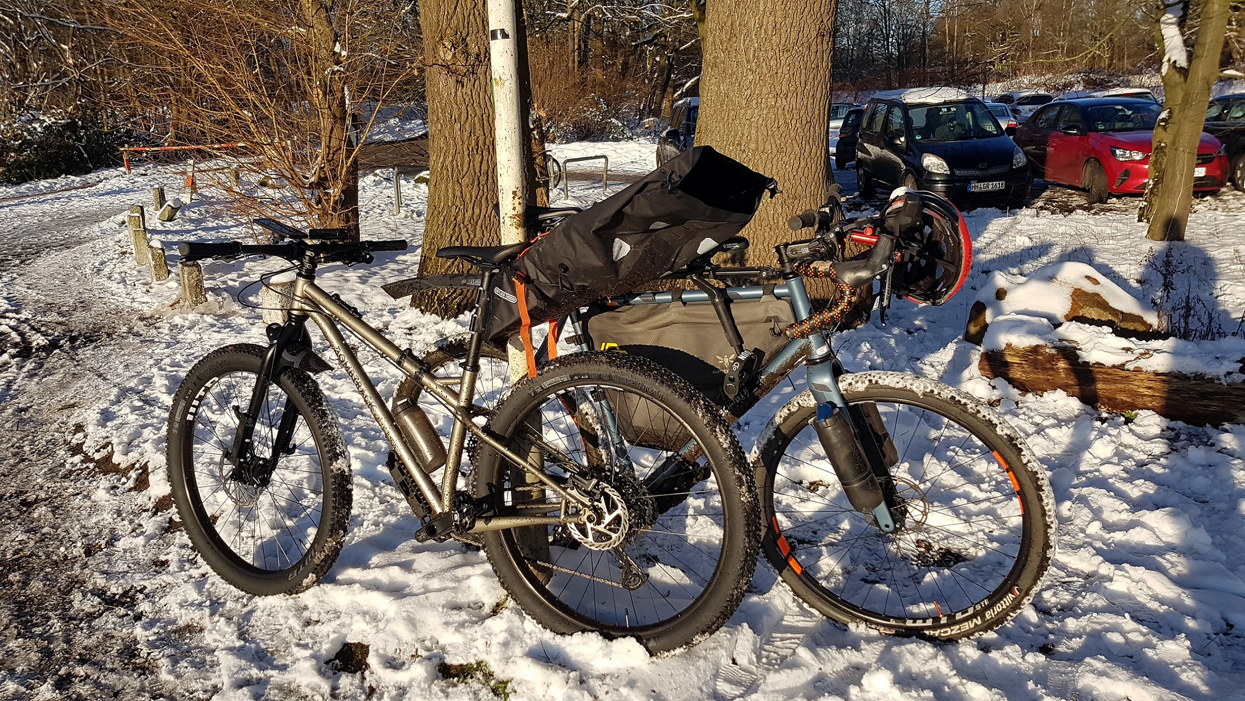 Gravel- und Mountain-Bike