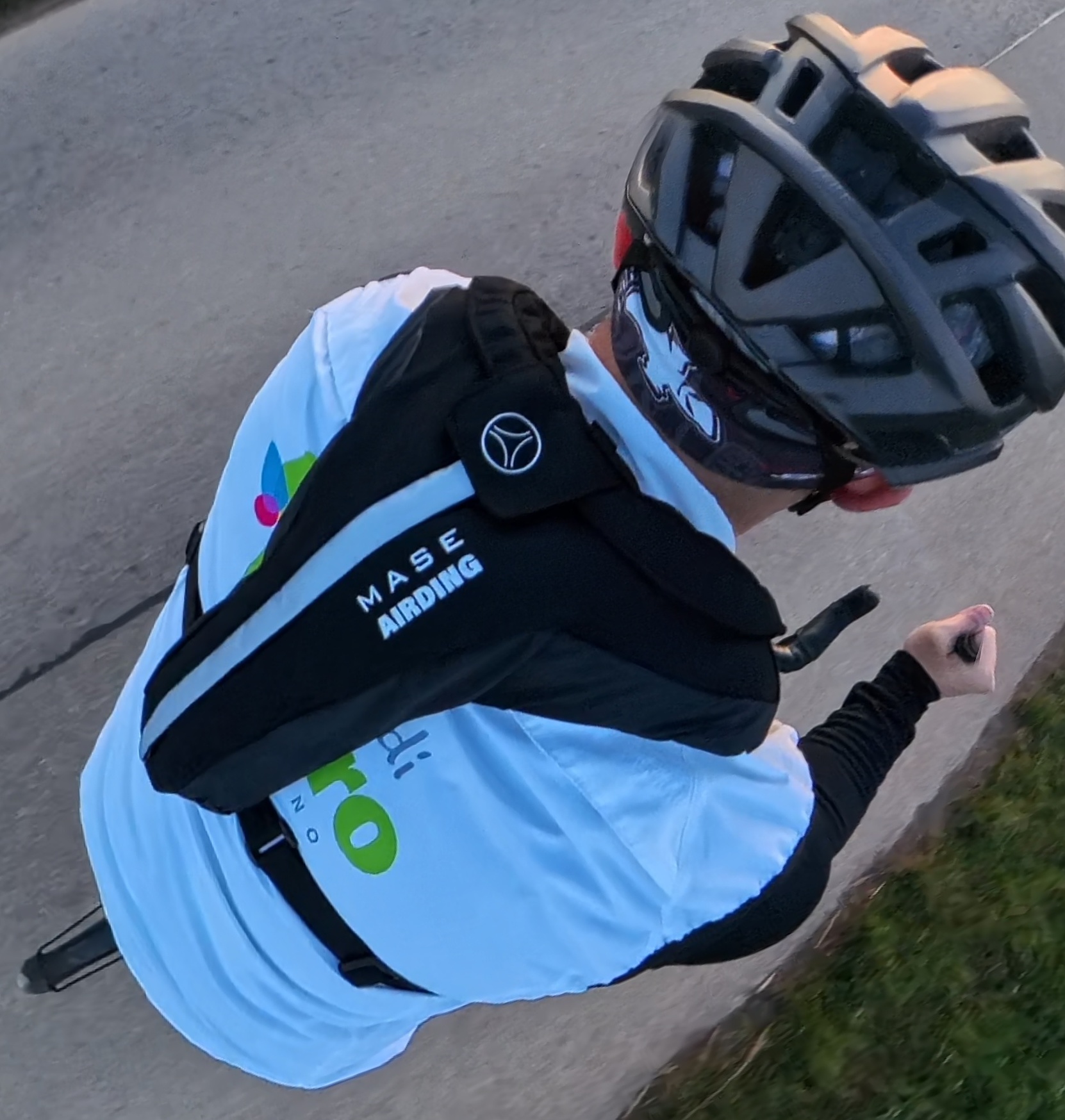 Rucksack aufgesetzt
