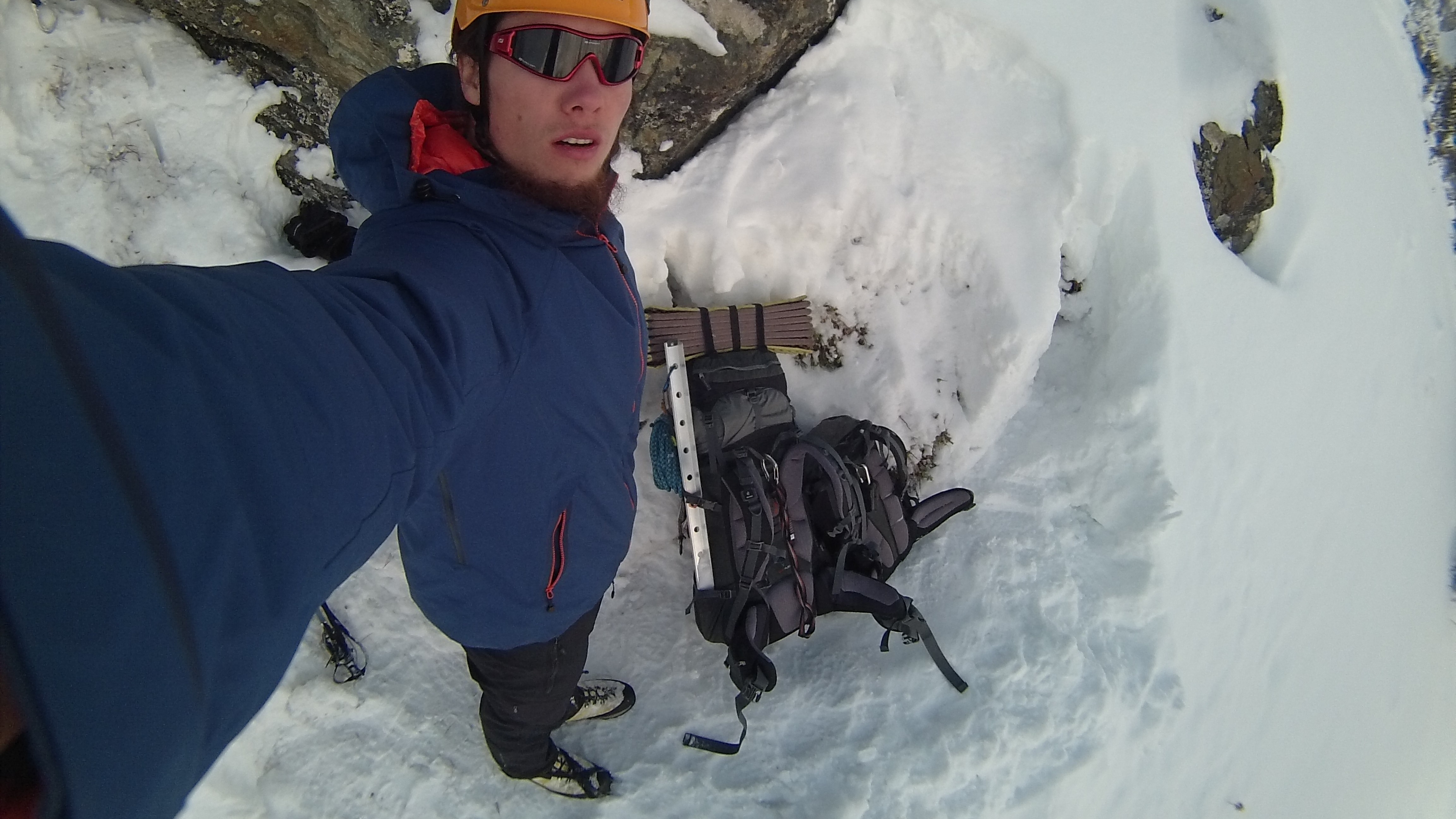 Selfie im Biwak am Bishorn