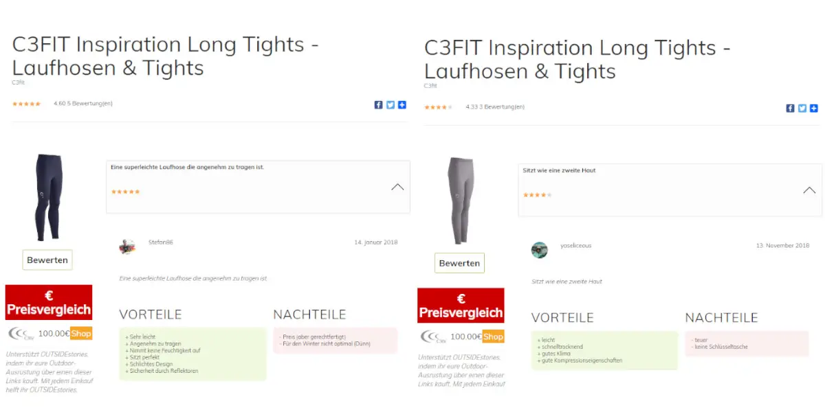 Klick zu den Bewertung der C3fit Inspiration Tights.
