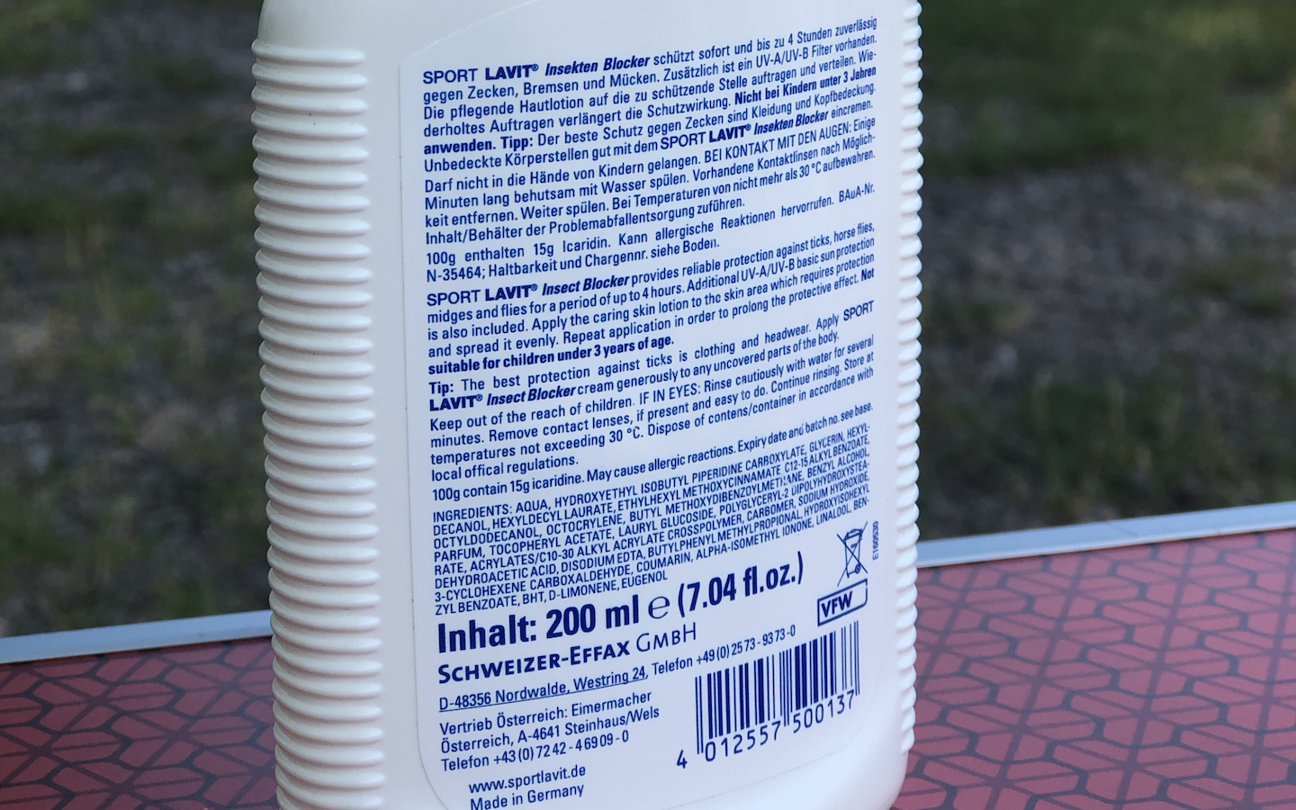 Rückseite Flasche