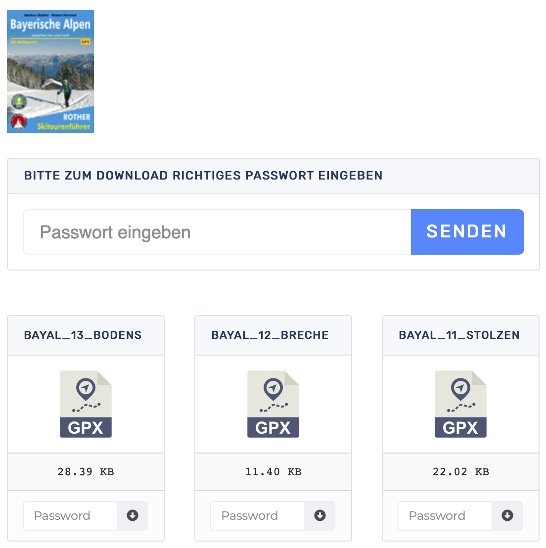 Screenshot der Rother-Download-Seite