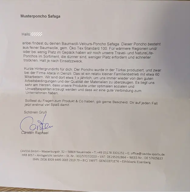 beiliegender Brief