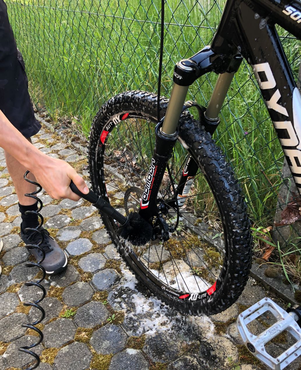 Bürste im Einsatz