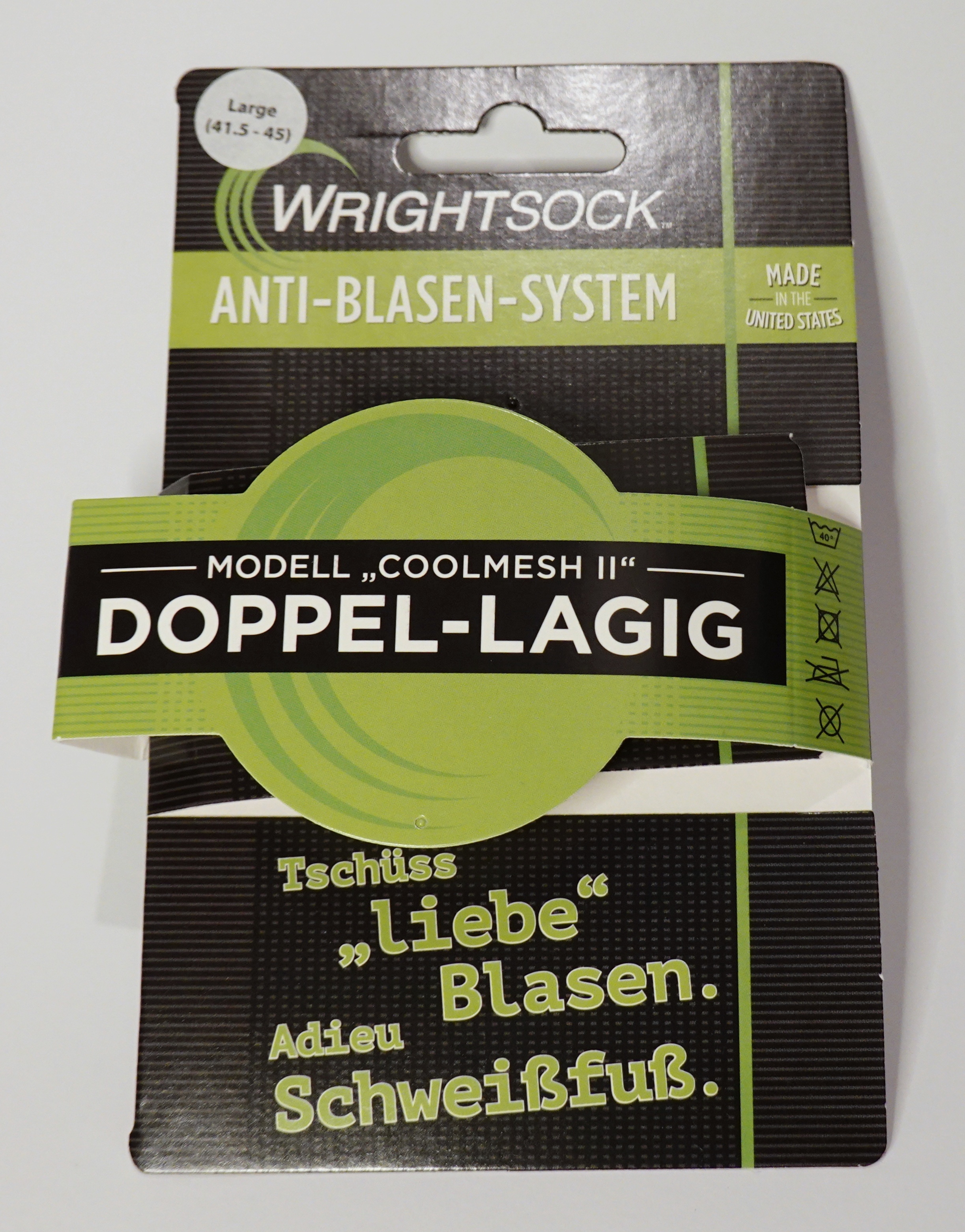 Verpackung mit Marketing-Spruch
