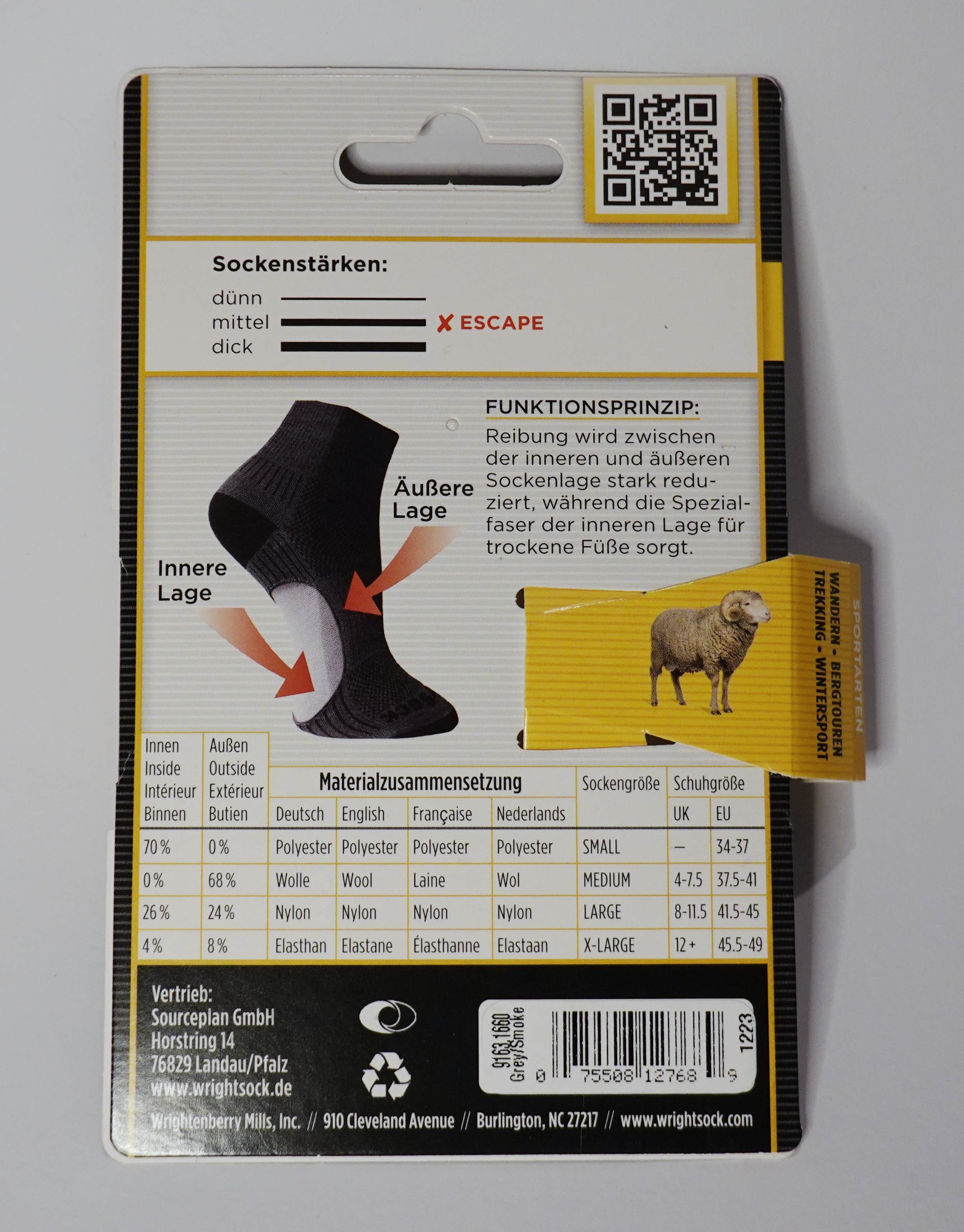 Daten der Socken