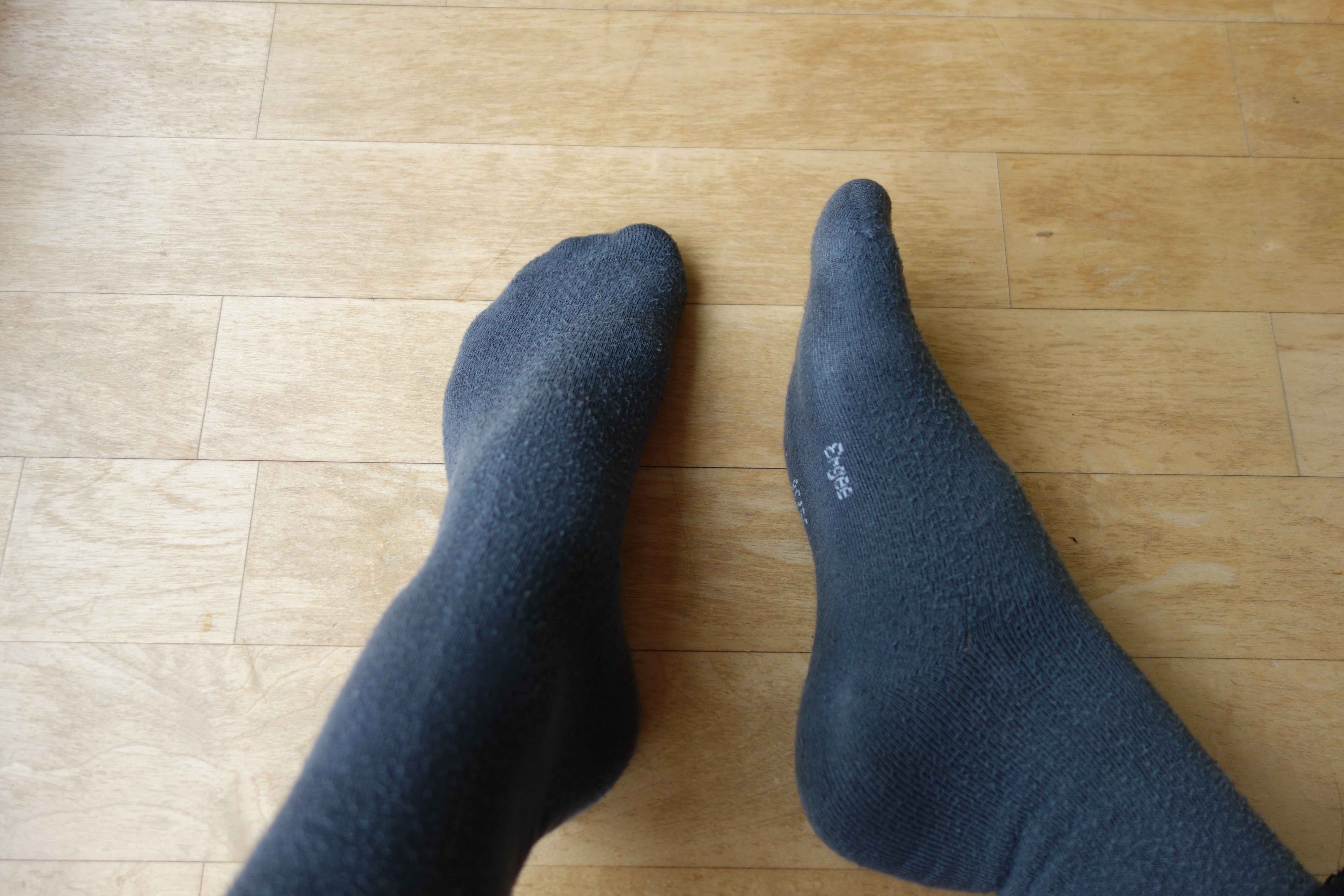 Die Baumwollsocken, die ich während dem Test darunter getragen habe, sind trocken geblieben