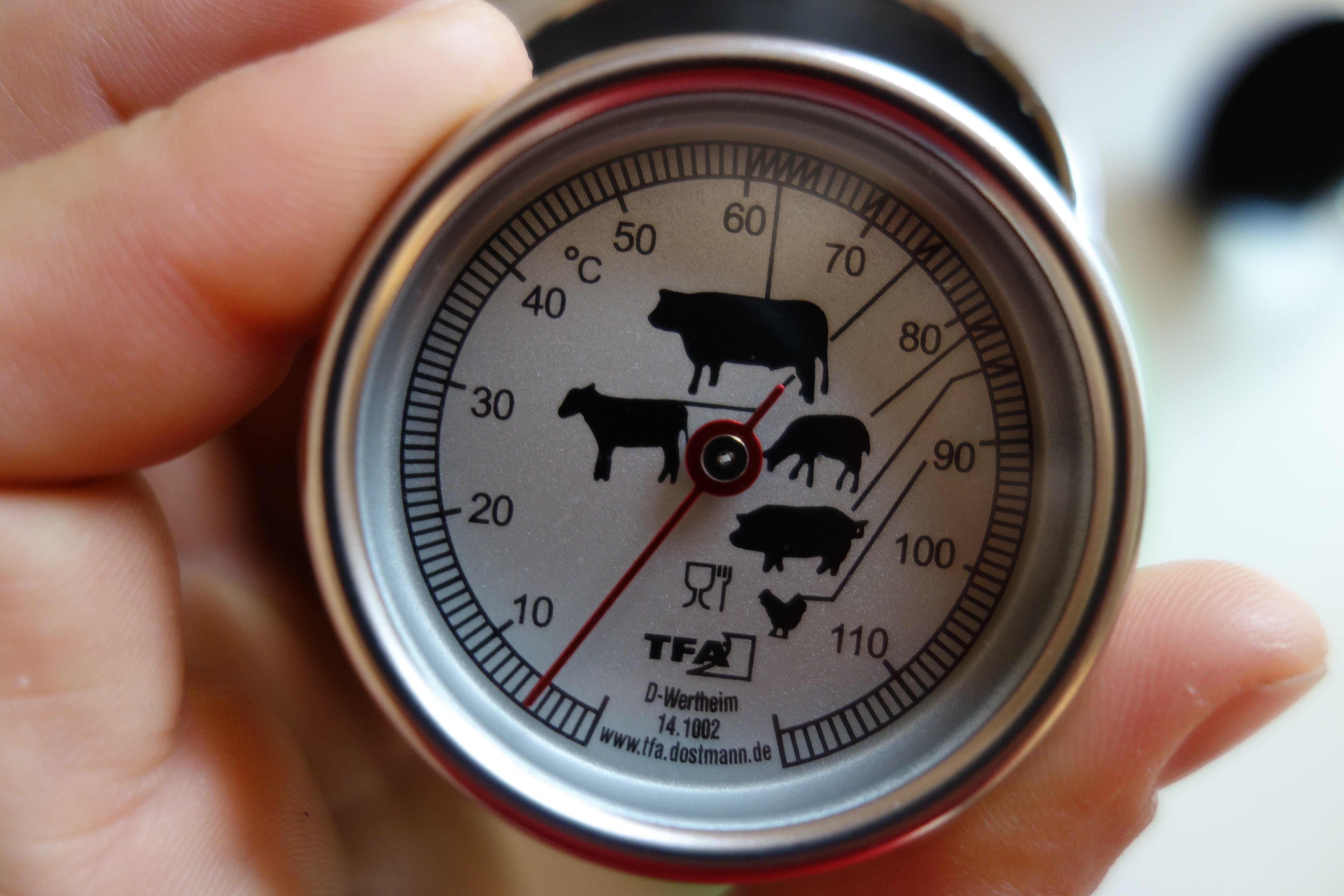 Starttemperatur auf dem Thermometer: 5 Grad