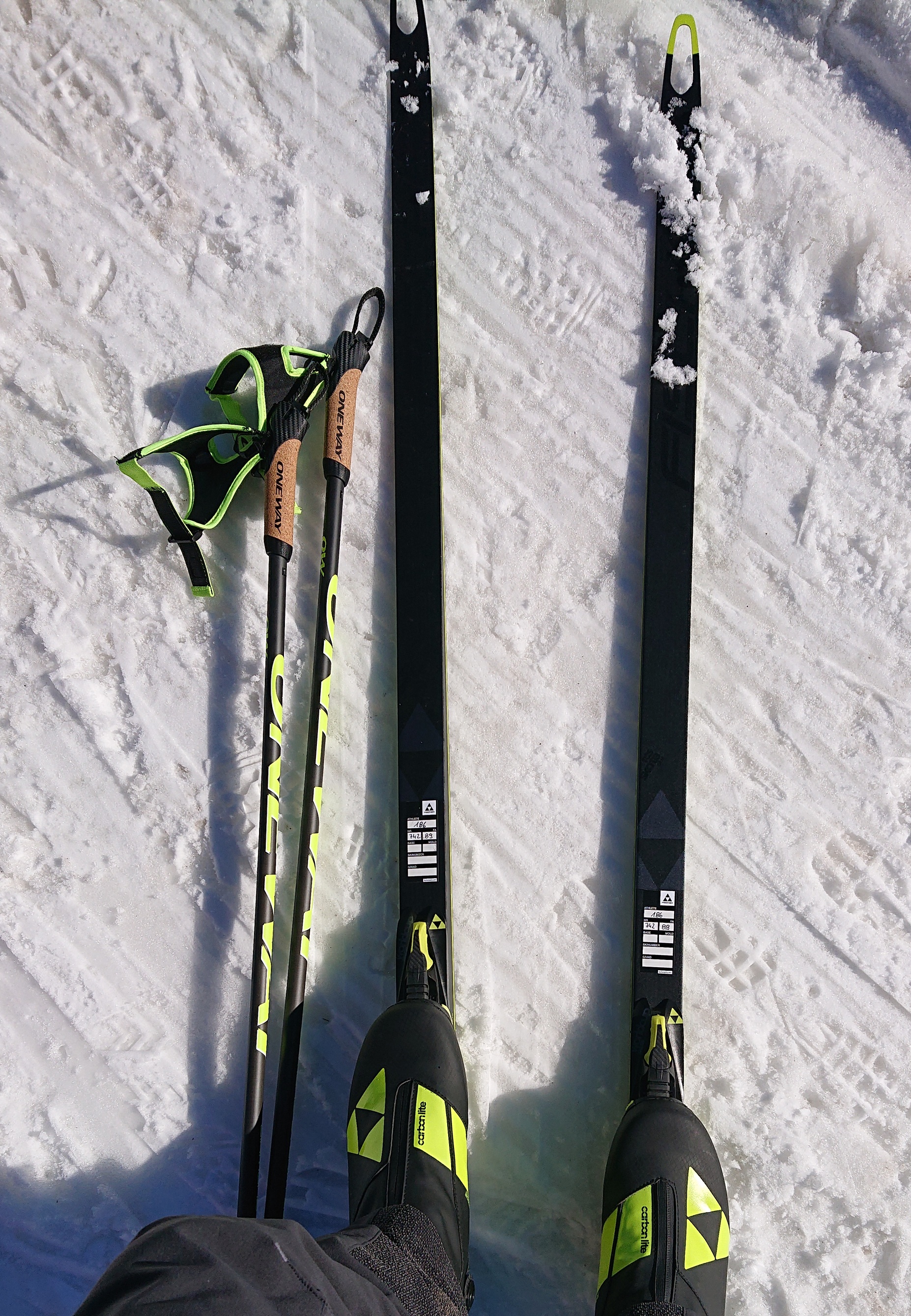 ONE WAY Stöcke und Fischer Ski