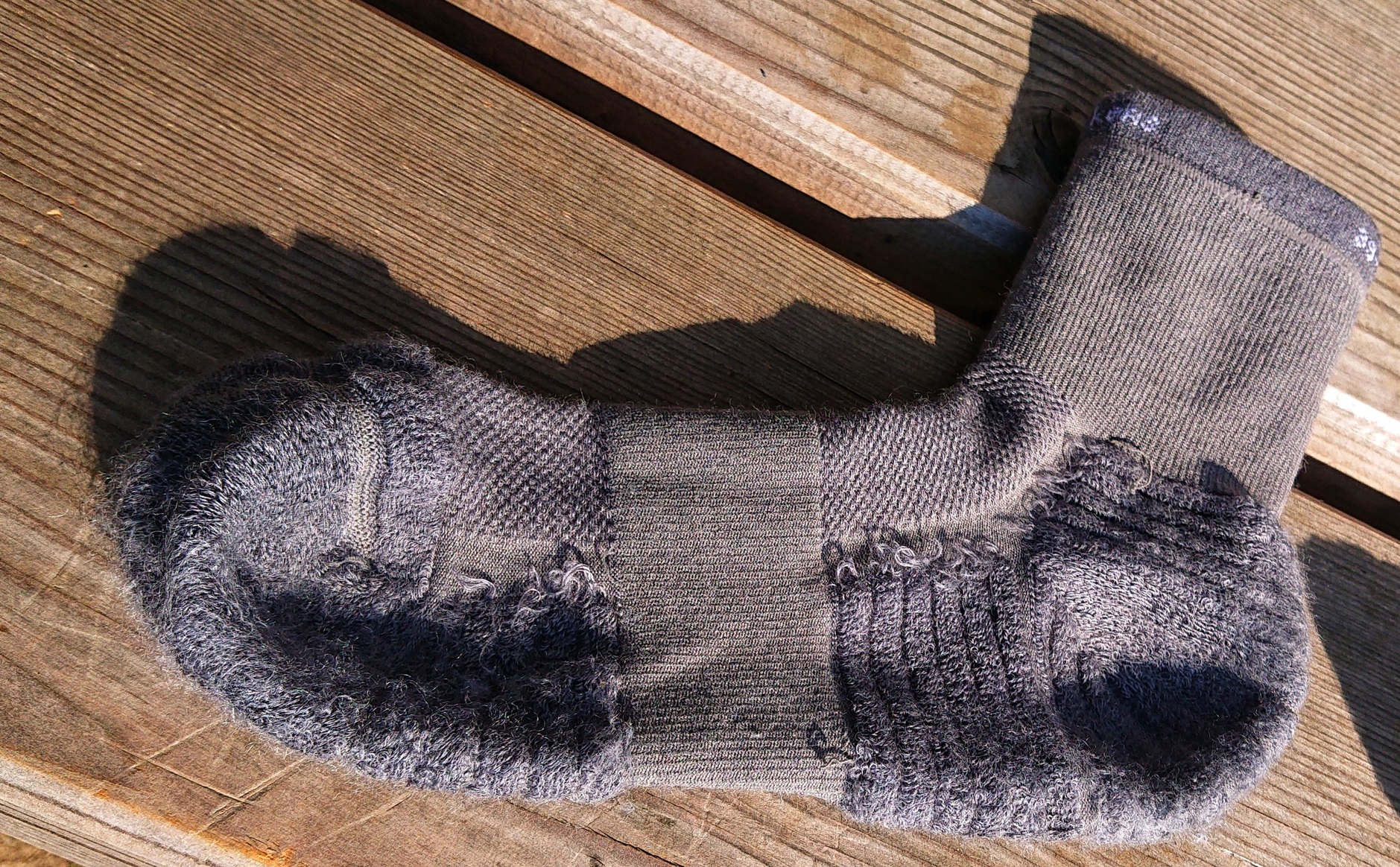 Socke auf Links gedreht