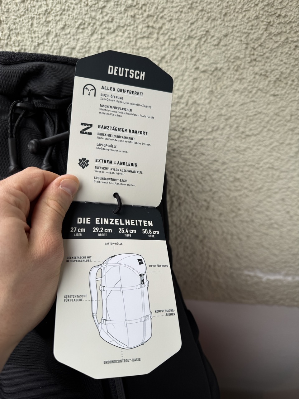 Funktionen des Rucksacks