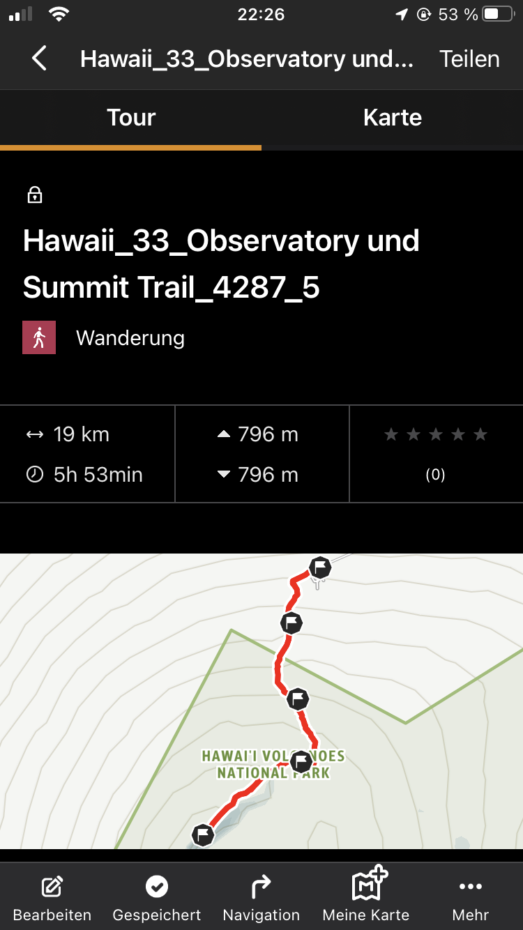 Übersicht über den GPS-Track