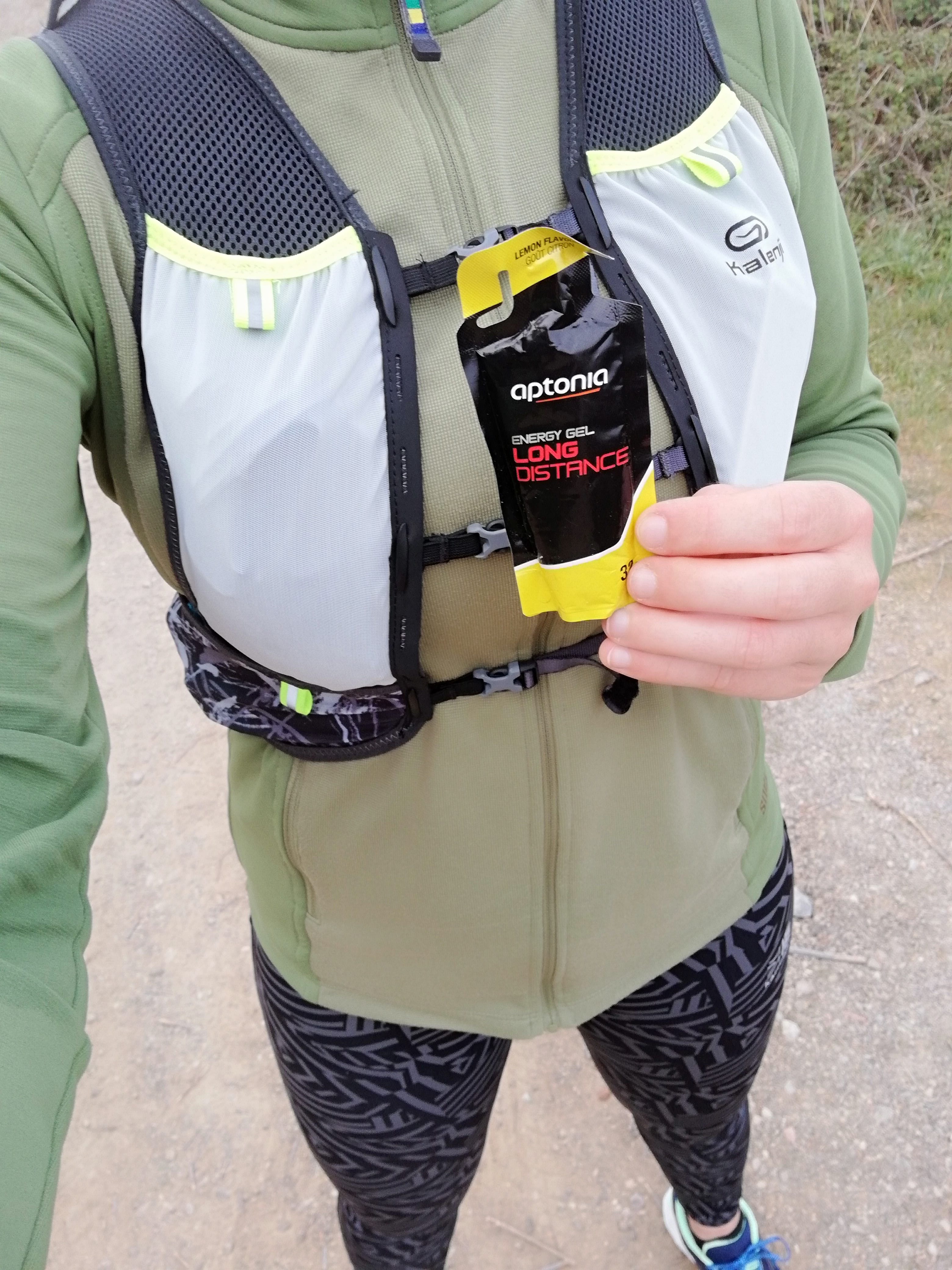 Laufpause mit mitgebrachtem Gel