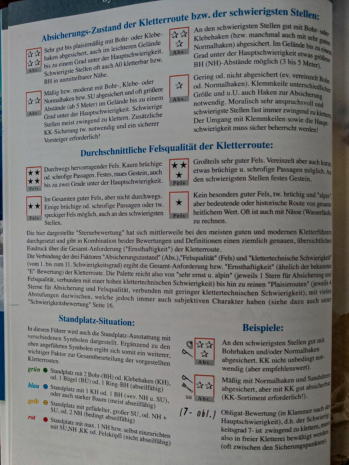 Bewertung der Absicherung und der Felsqualität