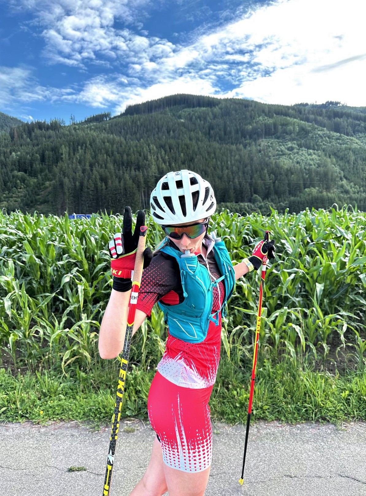 Durstlöscher beim Skirollern