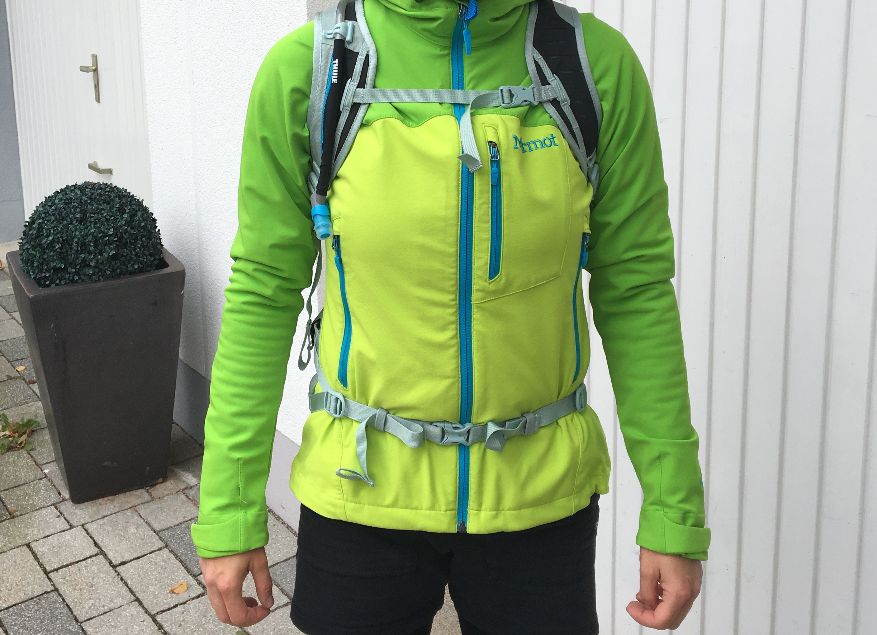 Der Rucksack angezogen von vorne