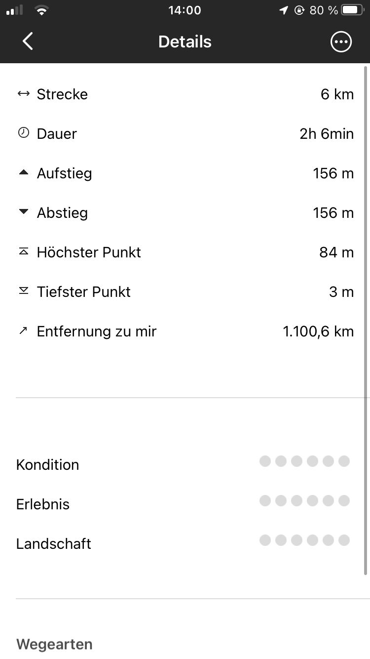 Details der Tour in der App