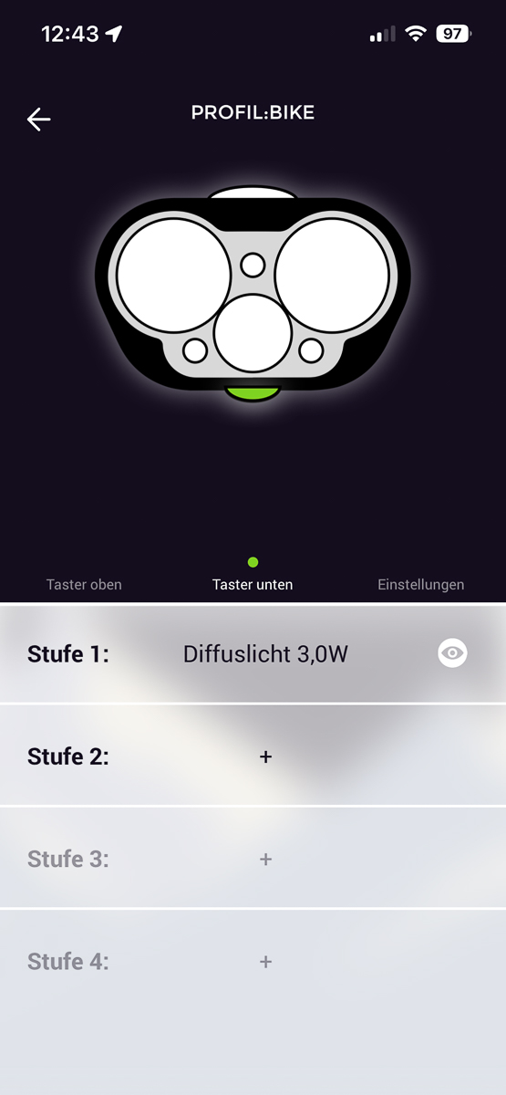 App Taster unten
