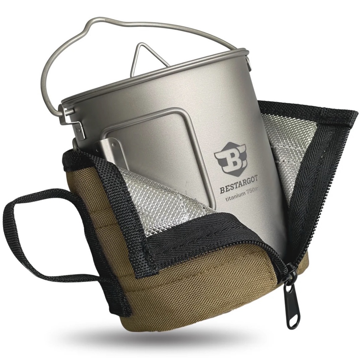 Bestargot 750 ml Titan Topf mit Isoliertasche
