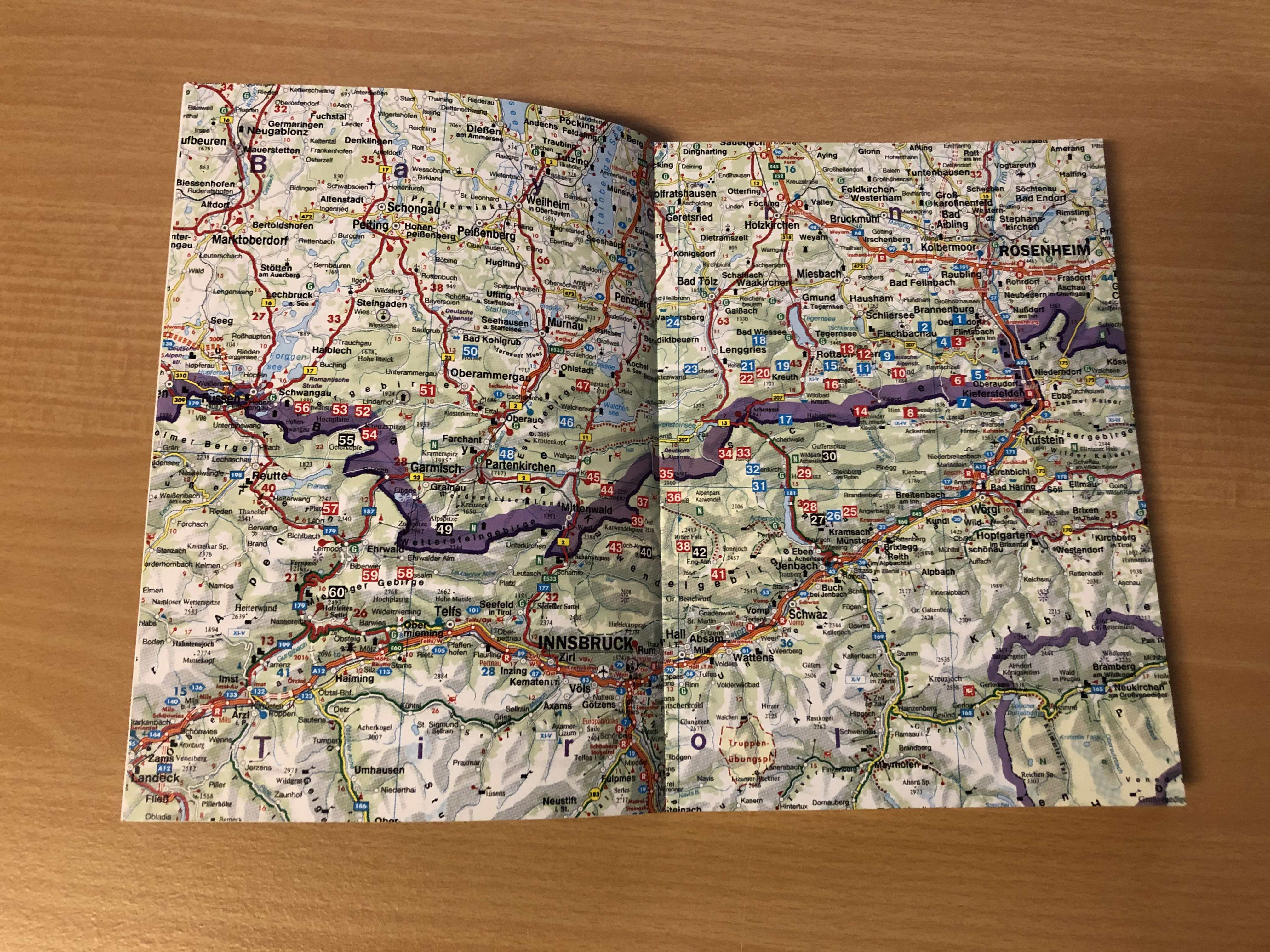 Karte mit Ausgangspunkten