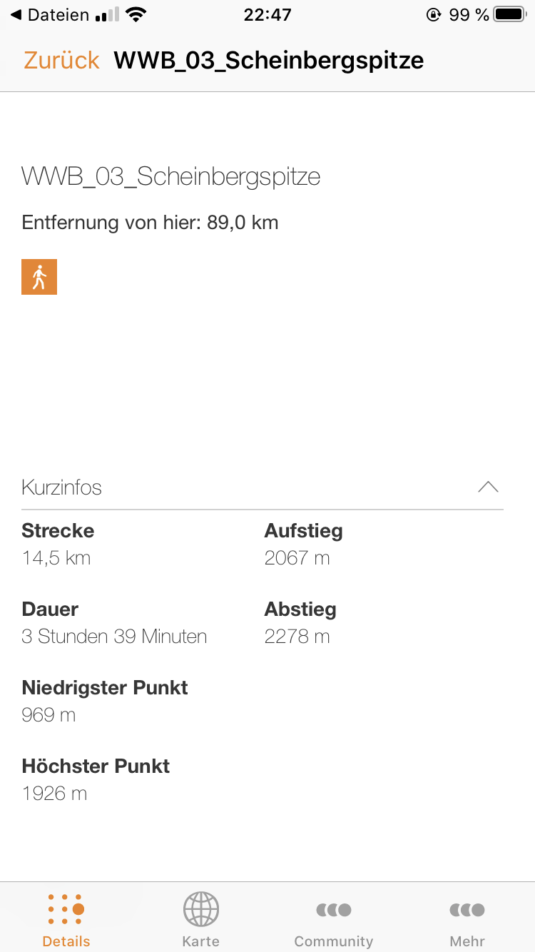 Tourenübersicht in Alpenvereinaktiv