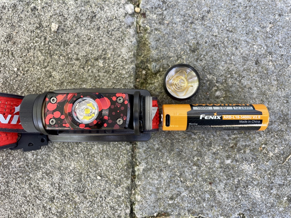 Aufladbarer Akku Stirnlampe Fenix HM62-T