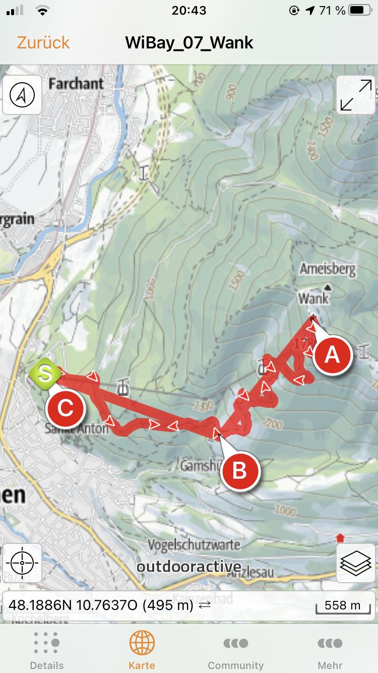 GPS Track in der DAV App