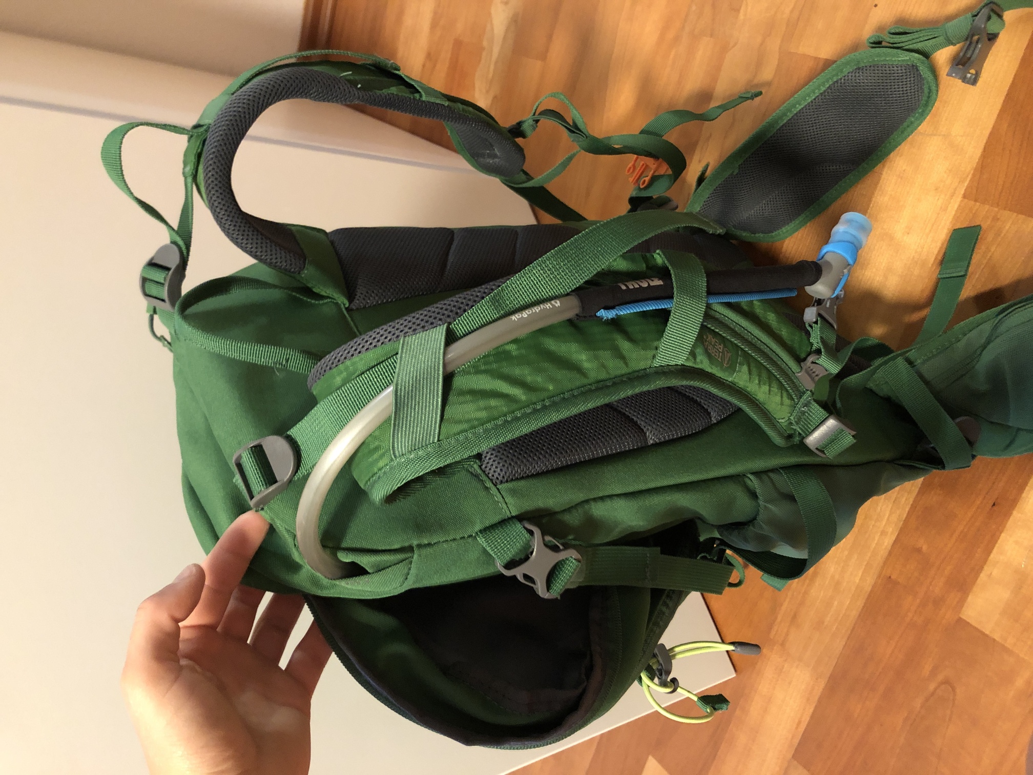 Der Trinkschlauch am Rucksack