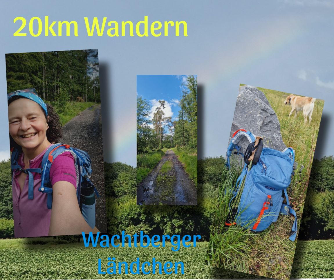 Wandern mit Hund und einem Rucksack, in den ich bequem alles mitführen kann, was ich für den Tripp benötige.