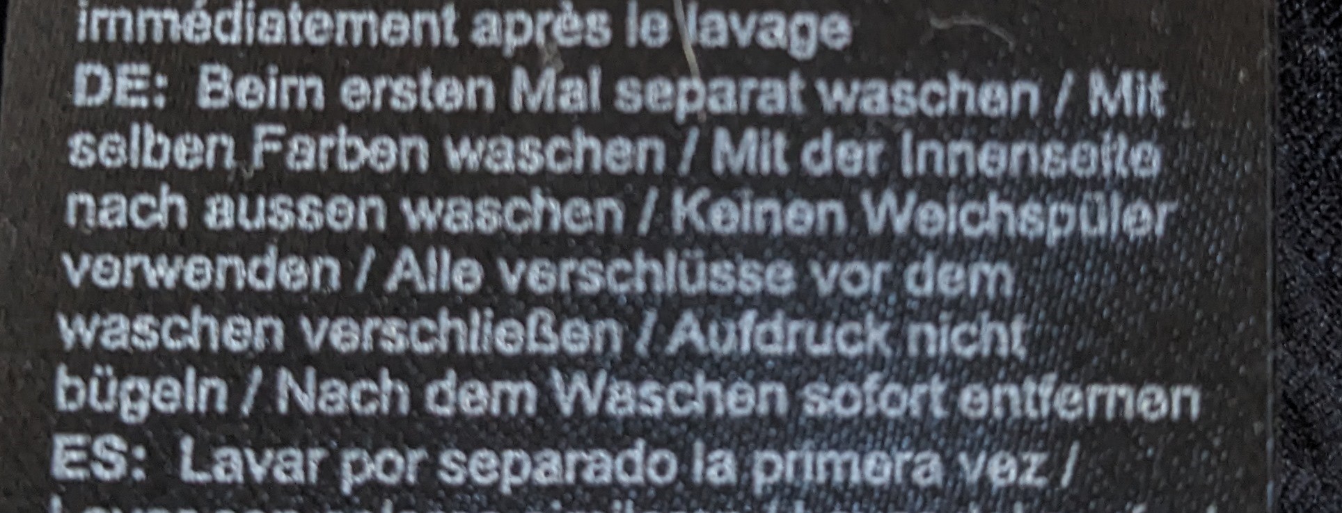 Waschzettel detail