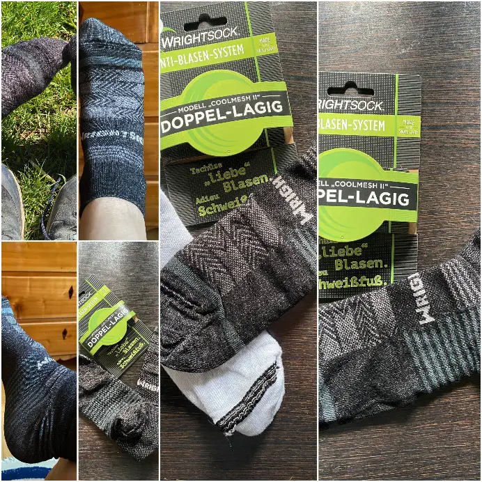 Die Sneakersocken von Wrightsocks im sportlichen Look.