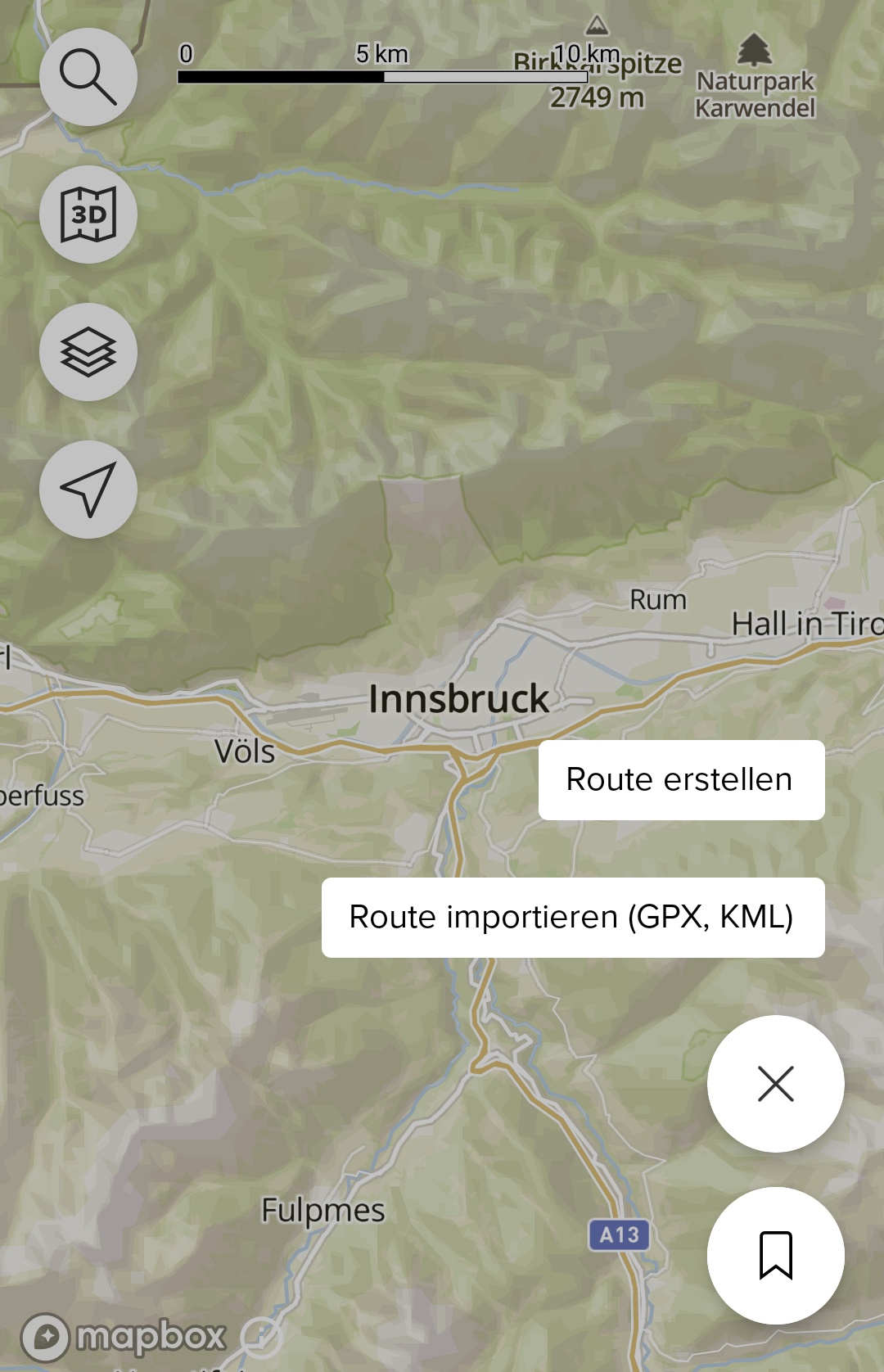 Erstellung einer Route in der App